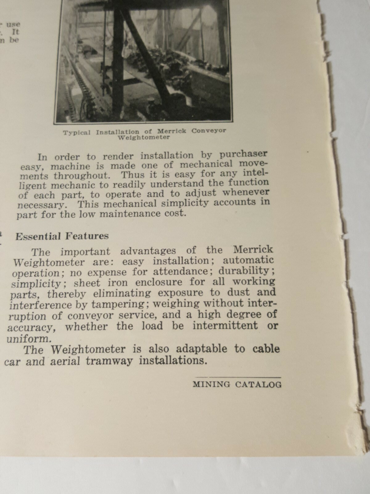 1923 print ad MERRICK SCALE MFG COMPANY mine conveyor scale "The Weightometer"