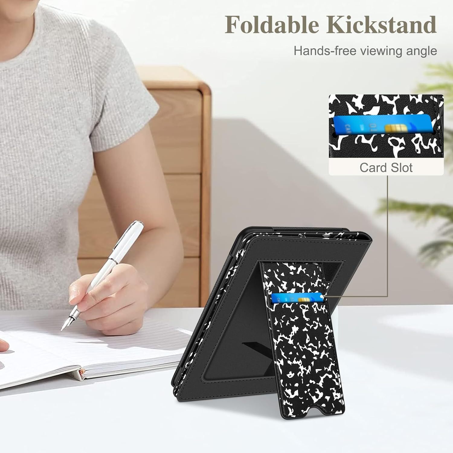 Case for 7" Kindle Paperwhite (12th Gen 2024) Foldable Stand Cover w/ Hand Strap