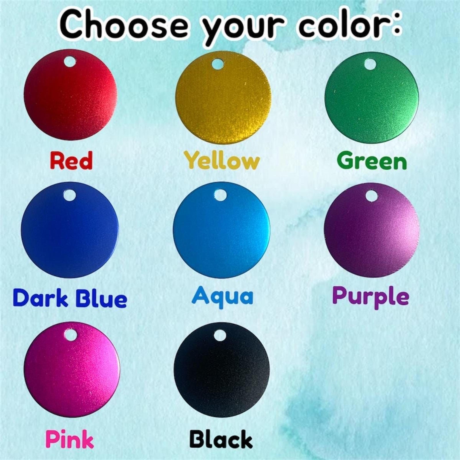 1” Customized Round Pet ID Tag for Cats & Small Dogs