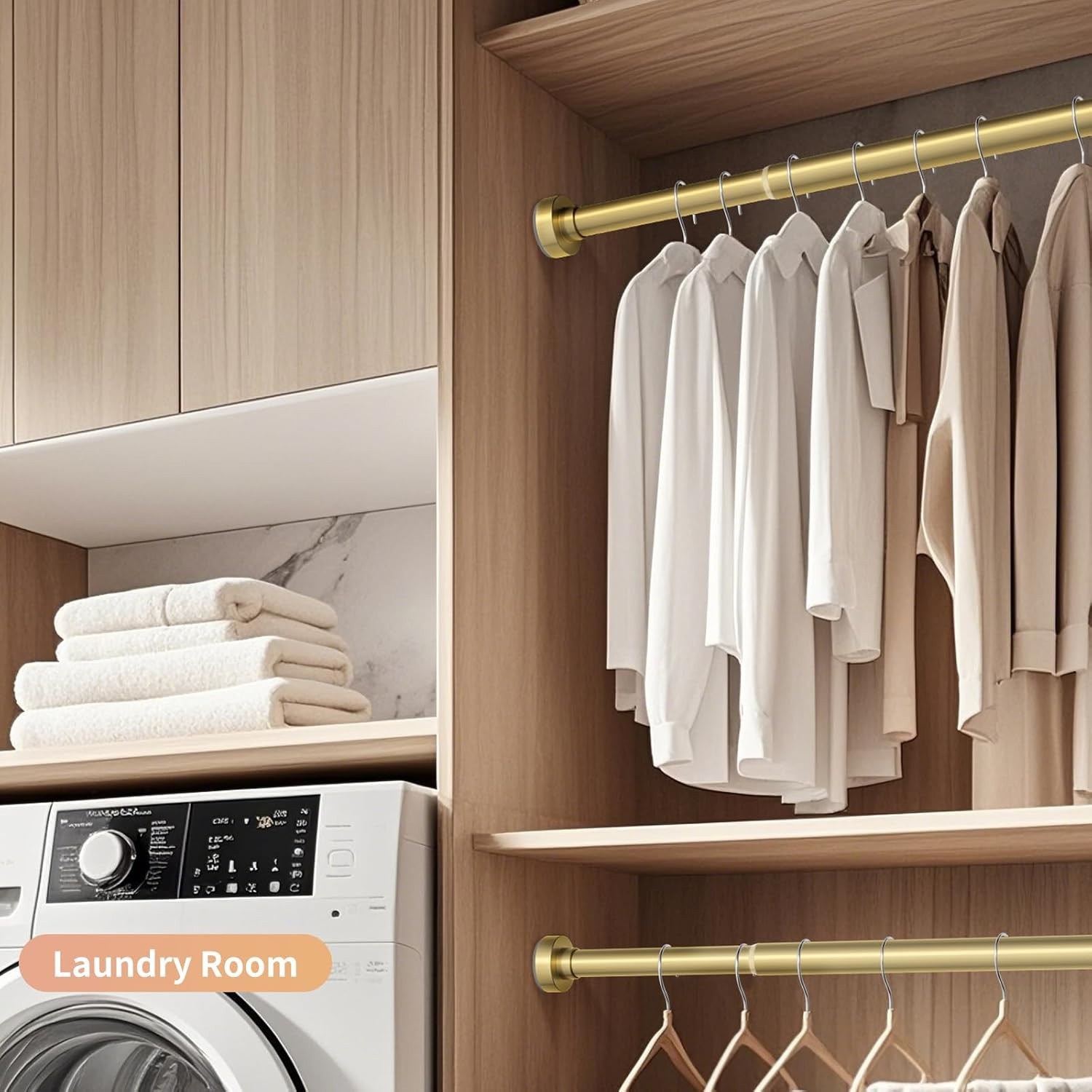 Gold Shower Curtain Rod 34-66 Inches2.8-5.5ft Never Rust Adjustable Shower Ro...