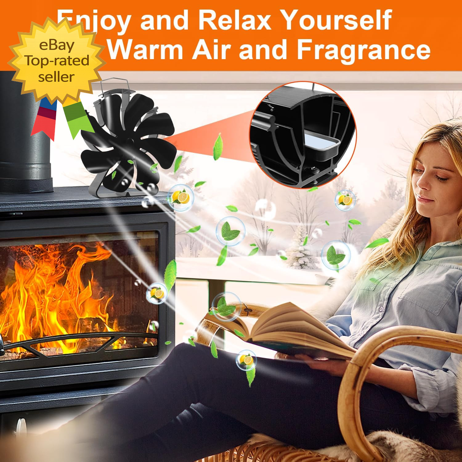 Wood Stove Fan Heat Powered Fireplace Fans Non Electric Heat Activated Thermal F