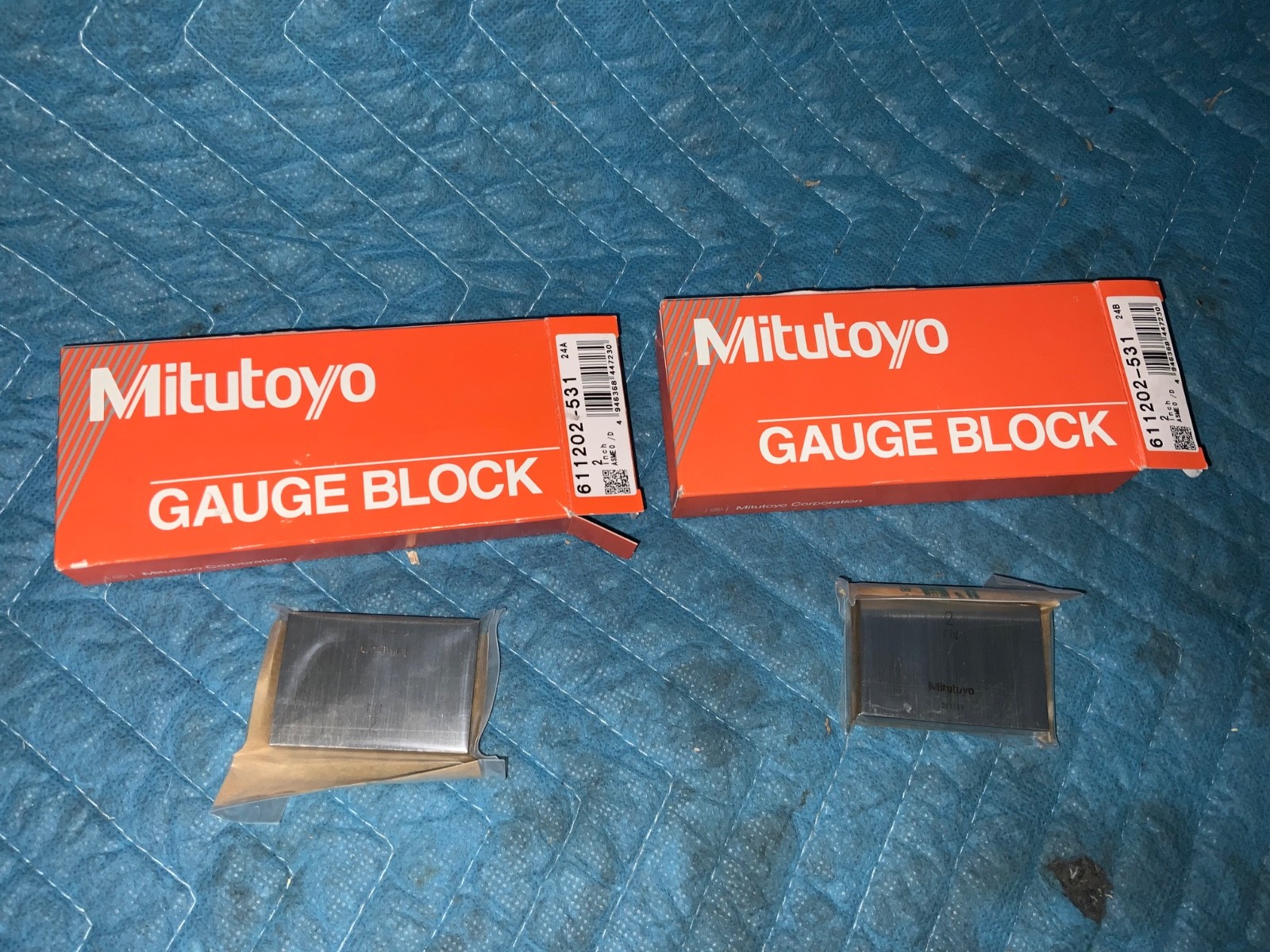 MITUTOYO 611202-531 Gage Block,Rect,Steel,2.00 In,ASME 0 6NRE5 QTY 2 (S1L5)