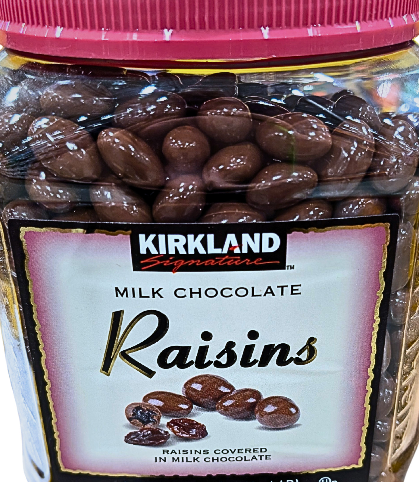 Kirkland Signature Milk Chocolate Raisins 54 Ounce Jar EXP 05/2026