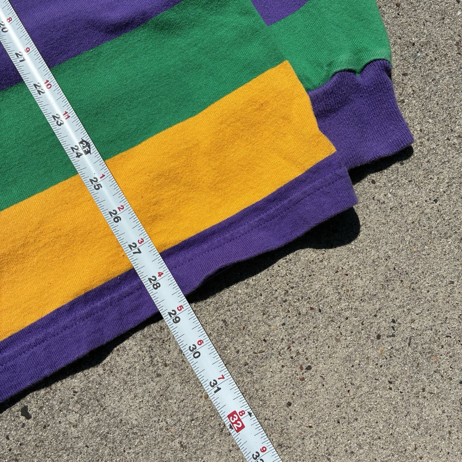 Perlis Mardi Gras Rugby Shirt Men's Medium Purple Striped USA