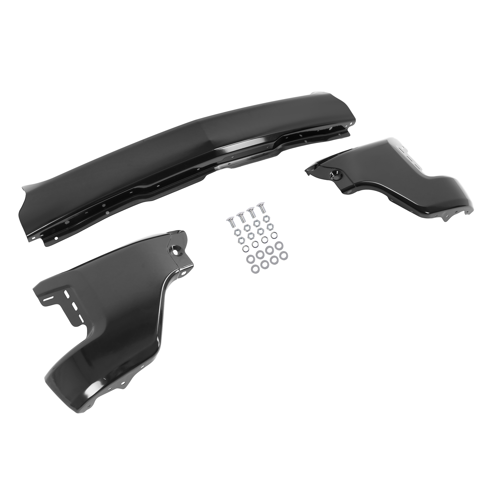 Front Bumper Face Bar Fit For 2019-2022 Chevrolet Silverado 1500 Steel Black