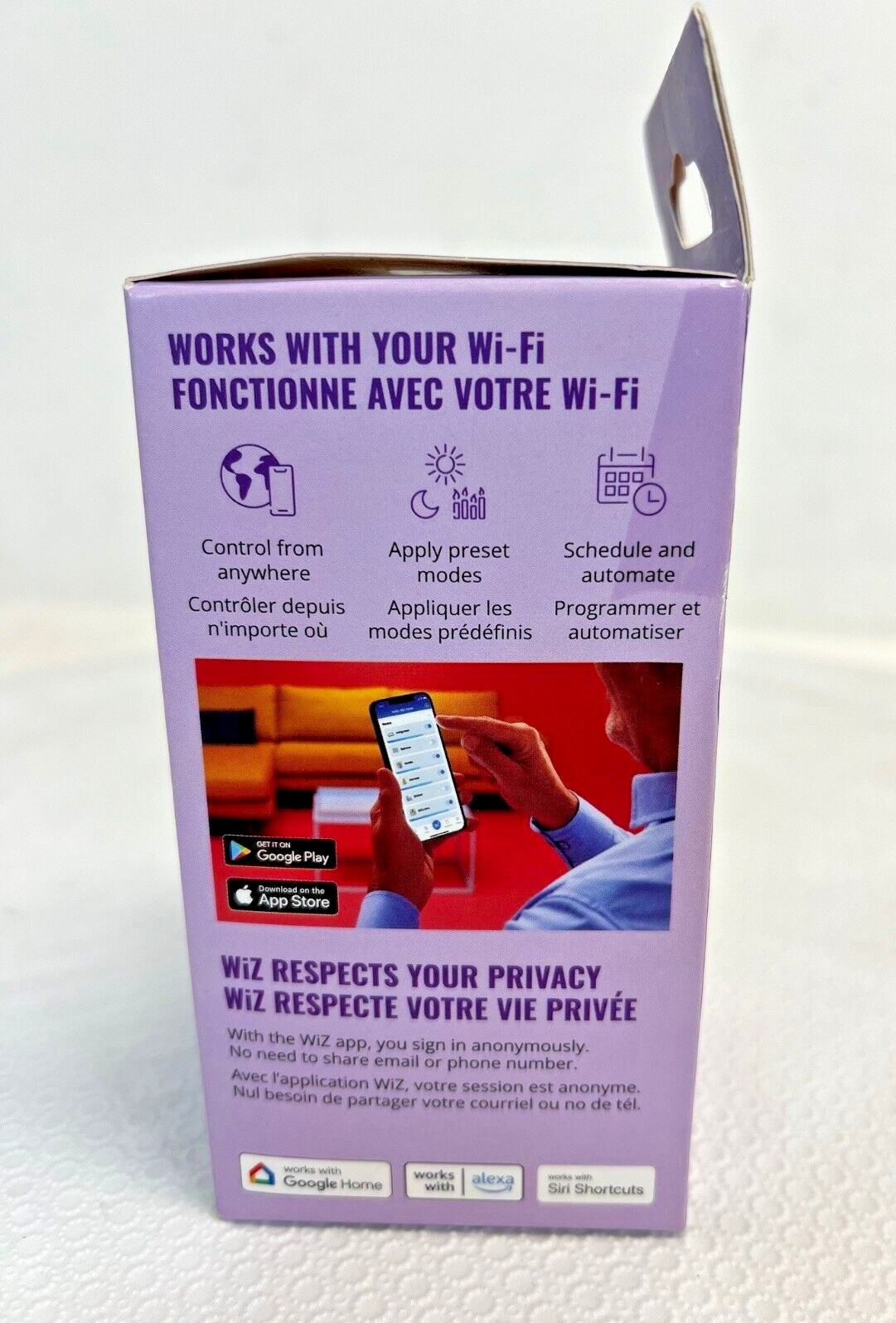 WiZ 603449 A19 White & Color Changing Wi-Fi Smart LED Light Bulbs-E26 -FREE S/H