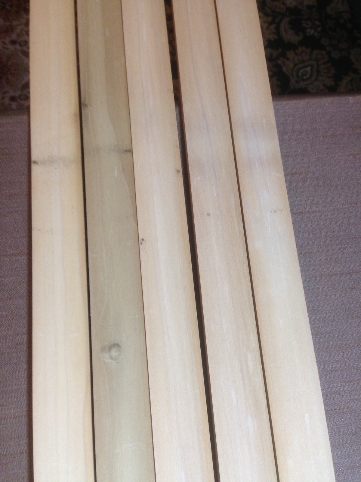 Poplar hardwood Lumber 5 Pieces 3/8"x 1-1/2"x58"+