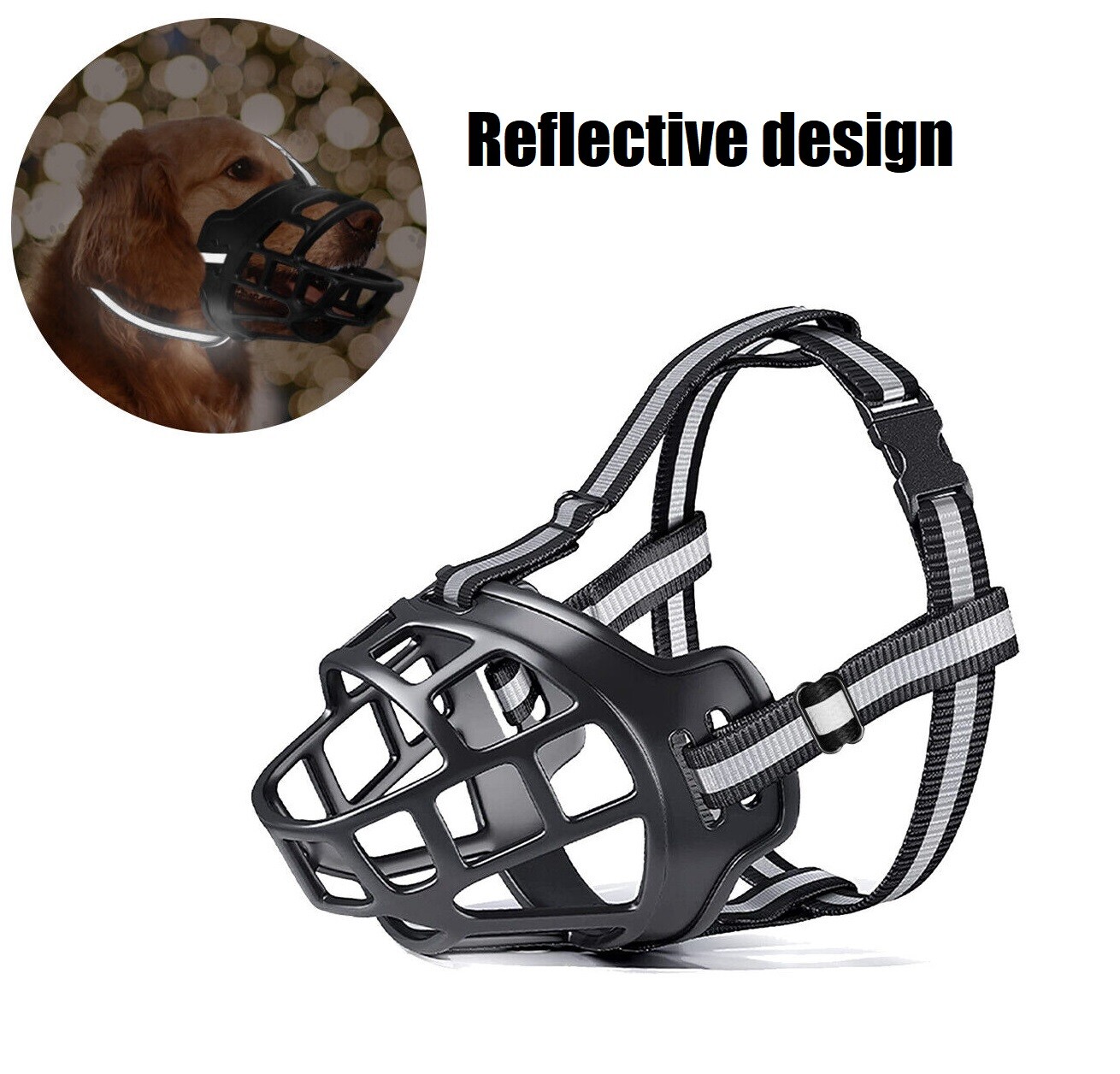 Adjustable Pet Dog No Bite Muzzle Cage Mouth Mesh Cover For XS S M L XL XXL USA