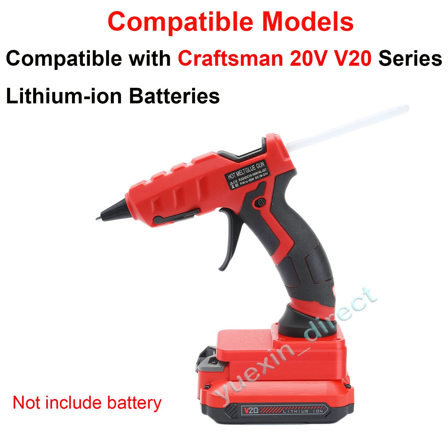 Hot Melt Glue Gun w/10 Sticks Heat Gun For Craftsman v-20 20V Battery Cordless