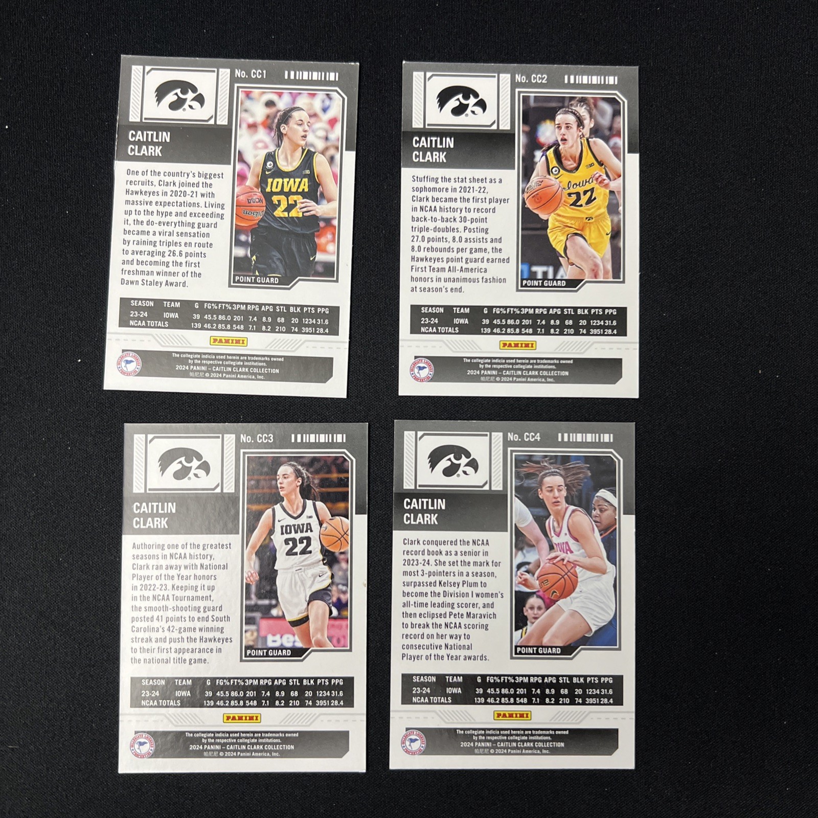 2024 Panini Caitlin Clark Collection Complete Set & Record Breaker (51 Cards)