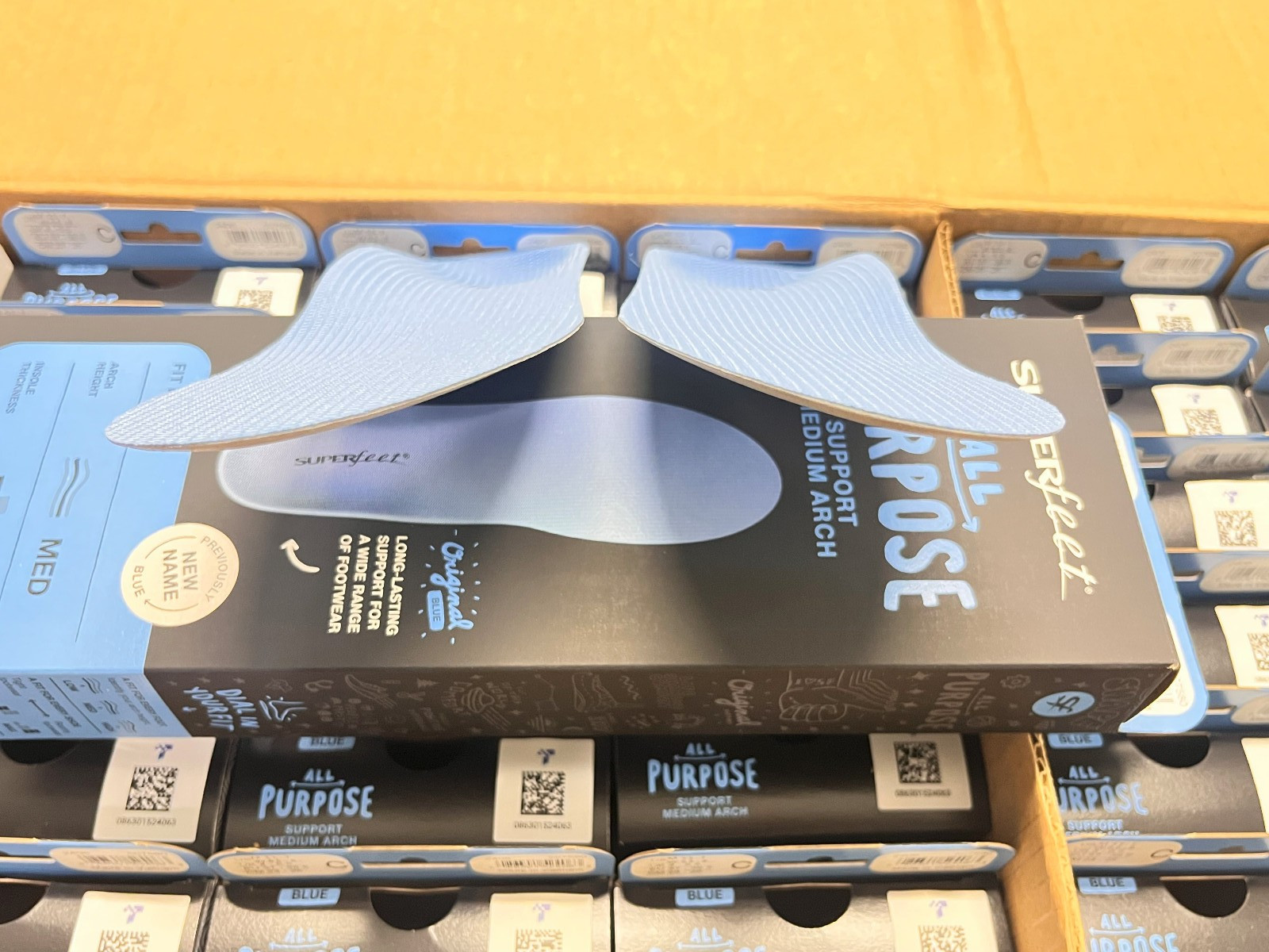 Superfeet All-Purpose Support Medium Arch Insoles (Blue) SIze C M5.5-7/ W6.5-8