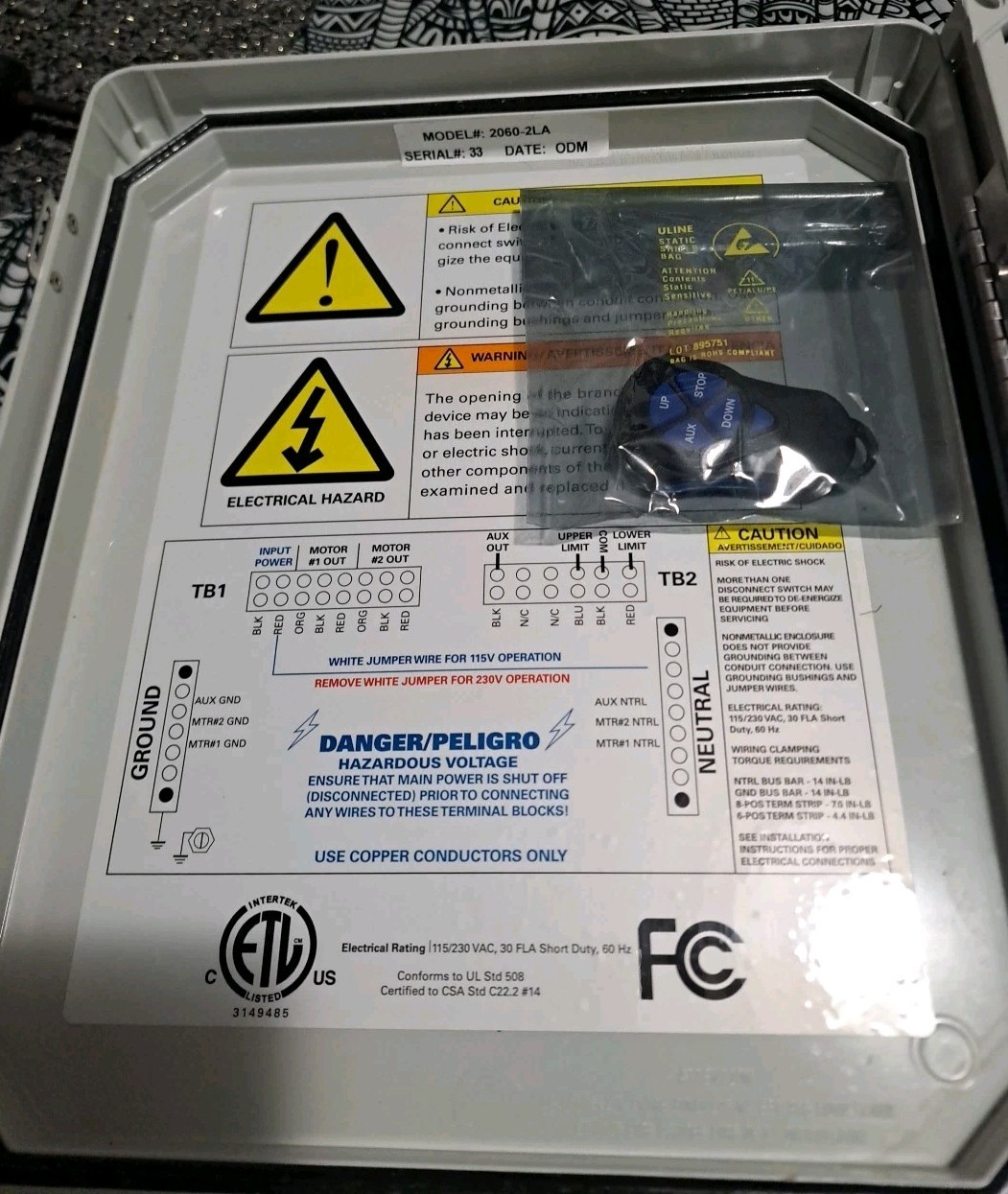 Boat Lift Technologies Boat/Dock Lift Control Box With Remote