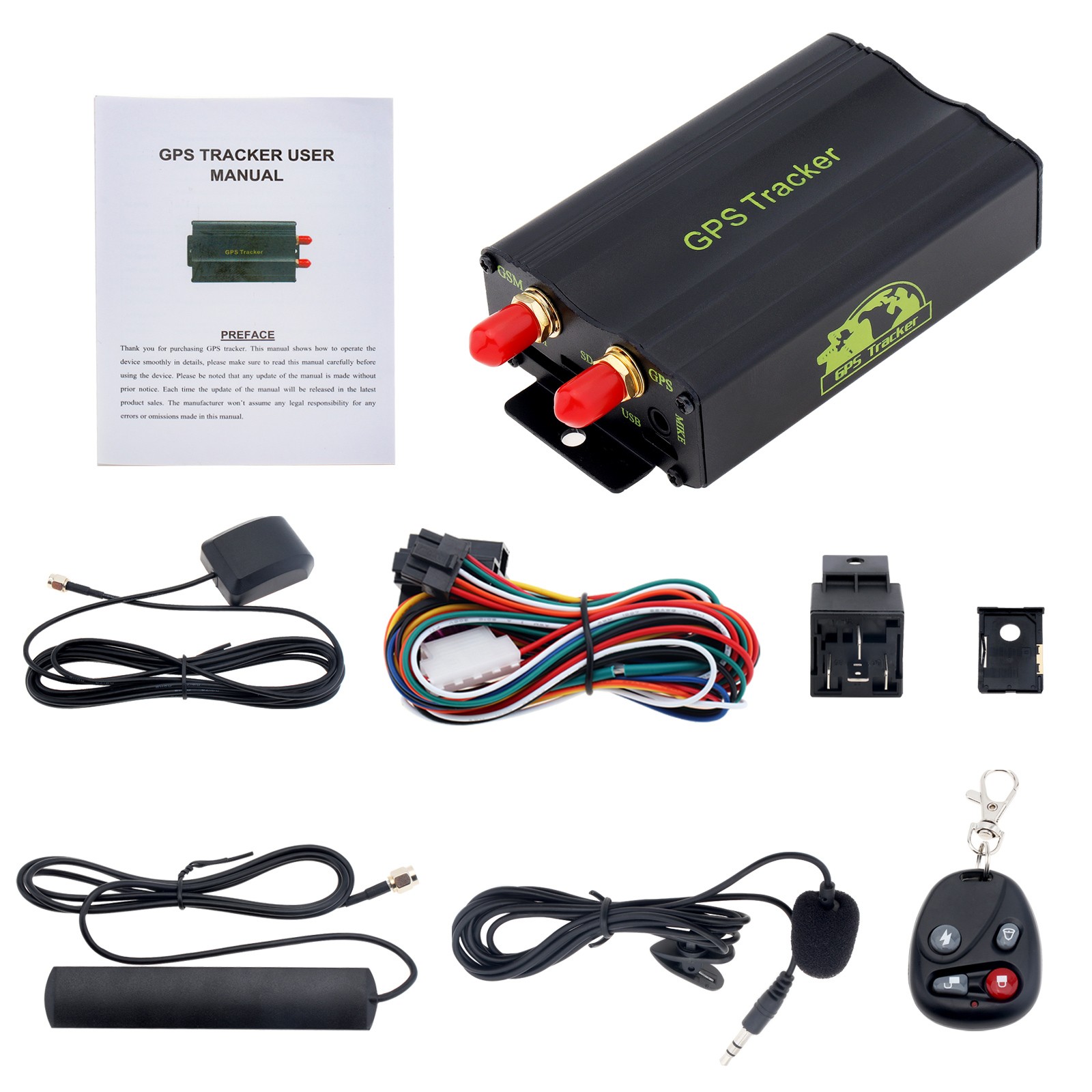 GPS Vehicle Tracker GSM/GPRS Real Time, ACC checking,cutting off power and alarm