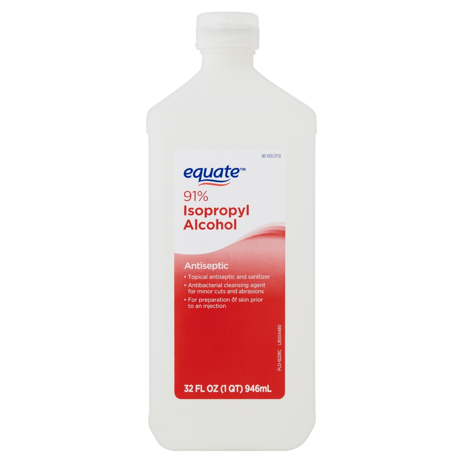 Equate 91% Isopropyl Alcohol Antiseptic Liquid, Resealable, 6 PACK, 6 x 32 fl oz