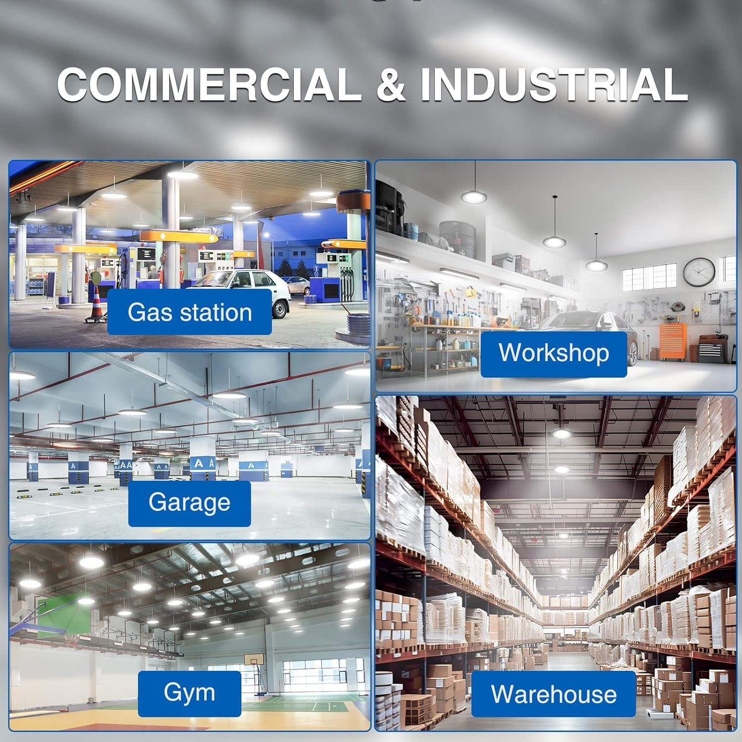 10 Pack 500W UFO LED High Bay Light Industrial Factory Warehouse Shop Commercial