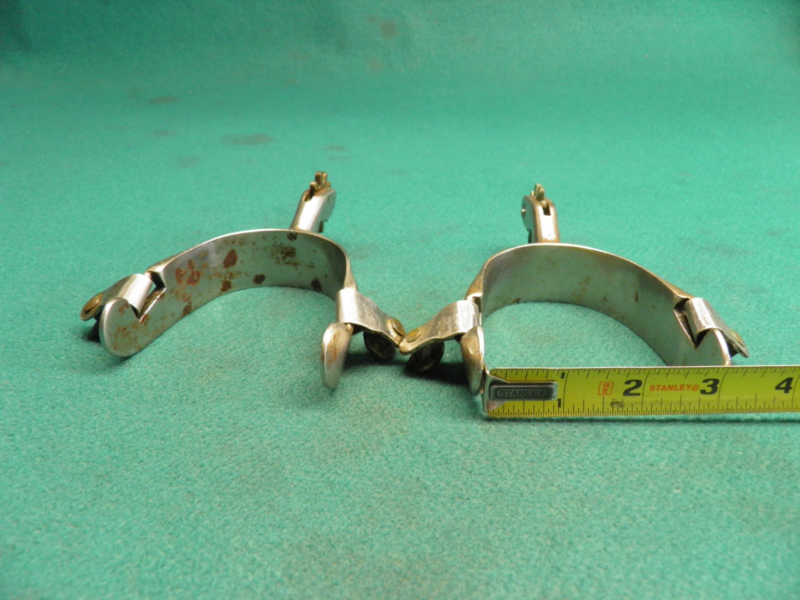 NICE VINTAGE PAIR OF STAINLESS STEEL WESTERN COWBOY SPURS
