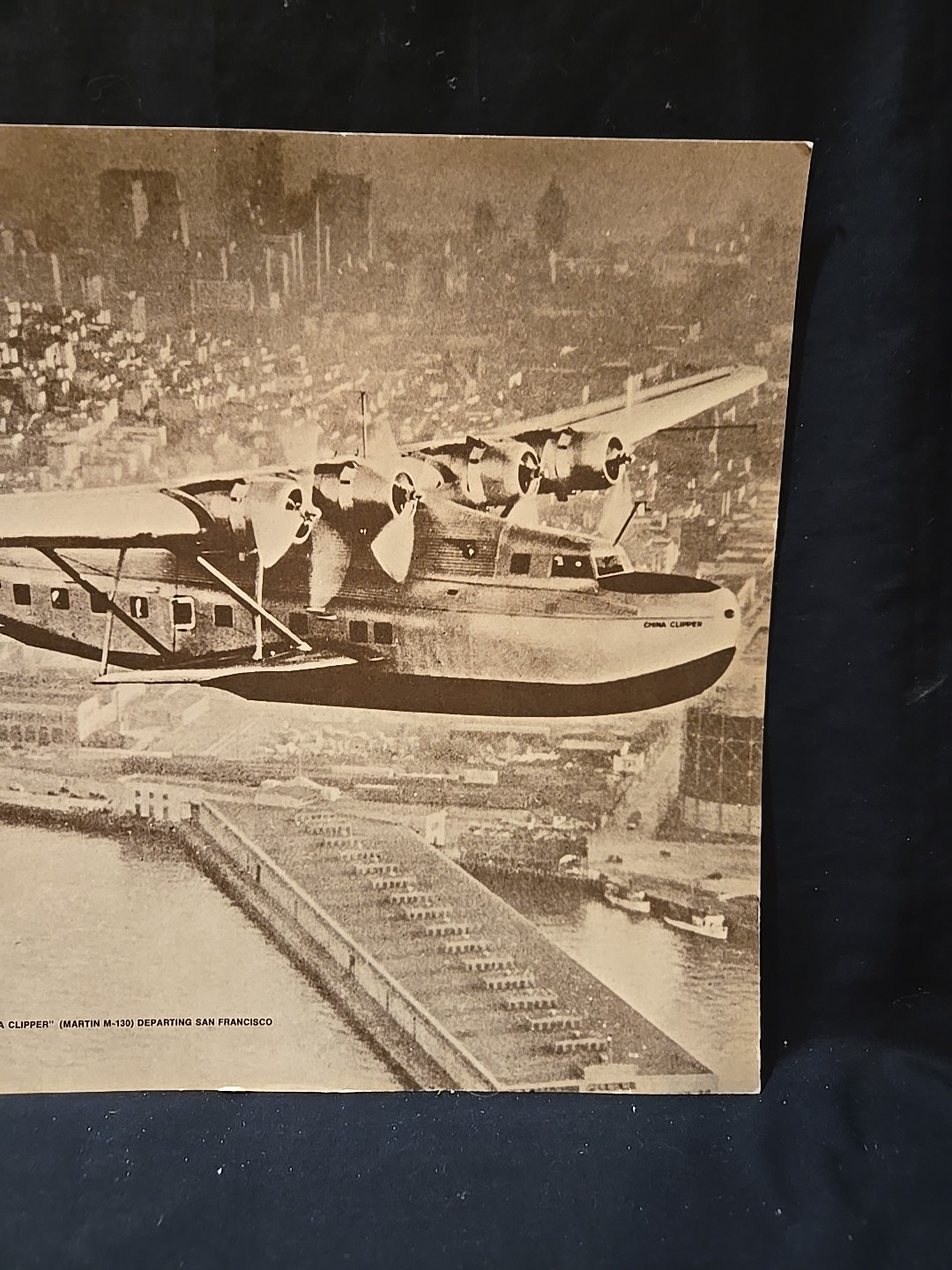 CHINA CLIPPER MARTIN M-130 DEPARTING SAN FRANCISCO VINTAGE PRINT 11 x 14"