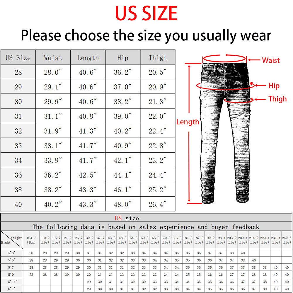 Men's Skinny Fit Stretch Denim Jeans, PU Patches, Distressed Rips & Wash Effect