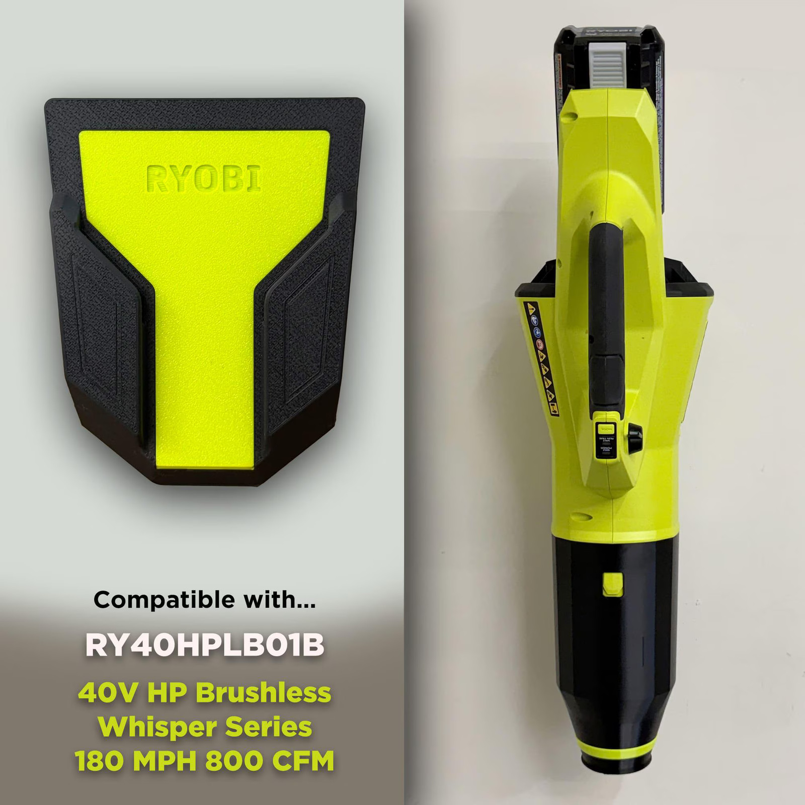 Wall Mount Bracket for RYOBI 40V HP 800 CFM Blower Model RY40HPLB01