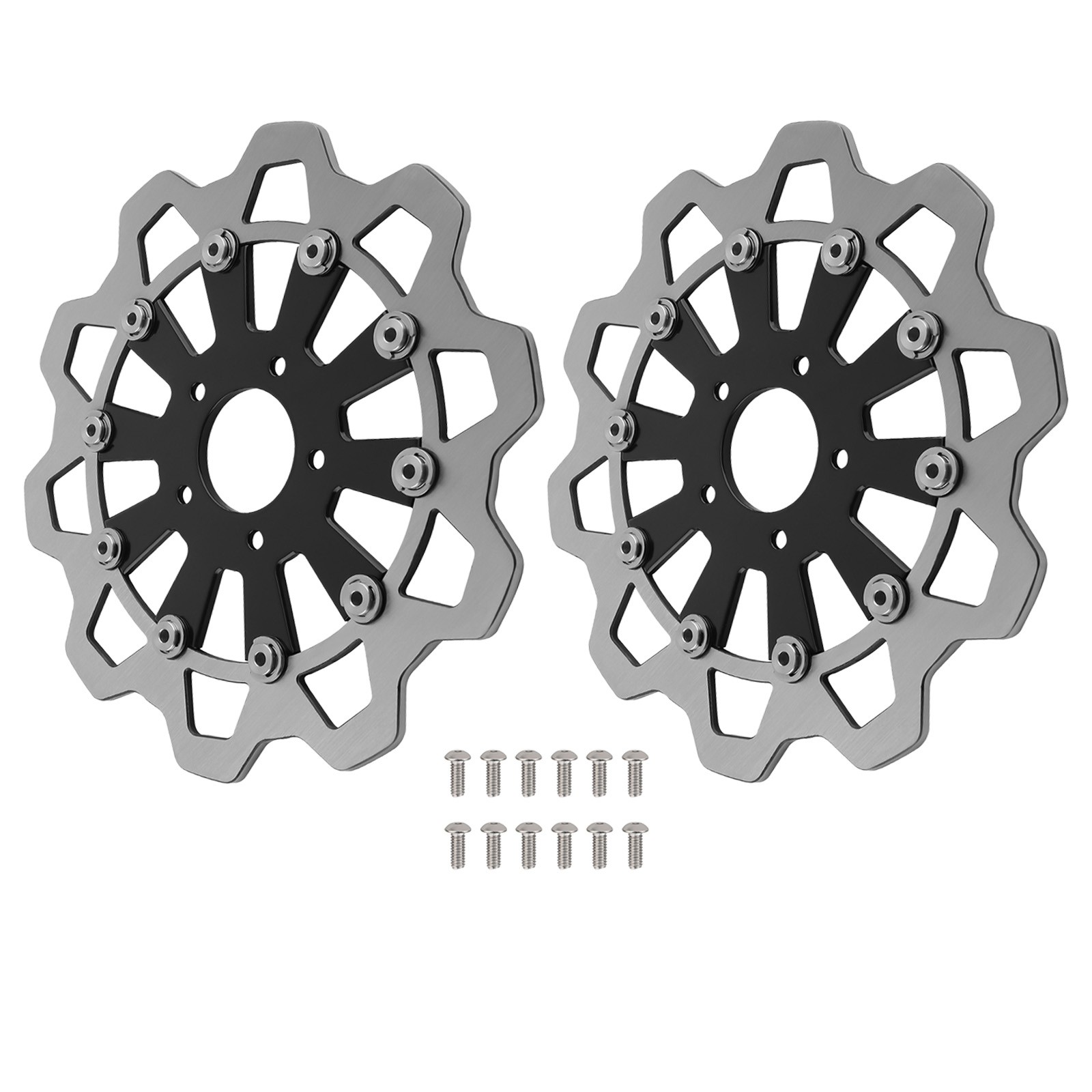 2x 11.8" Floating Front Brake Rotor for Harley-Davidson Touring 2009-2019  Black