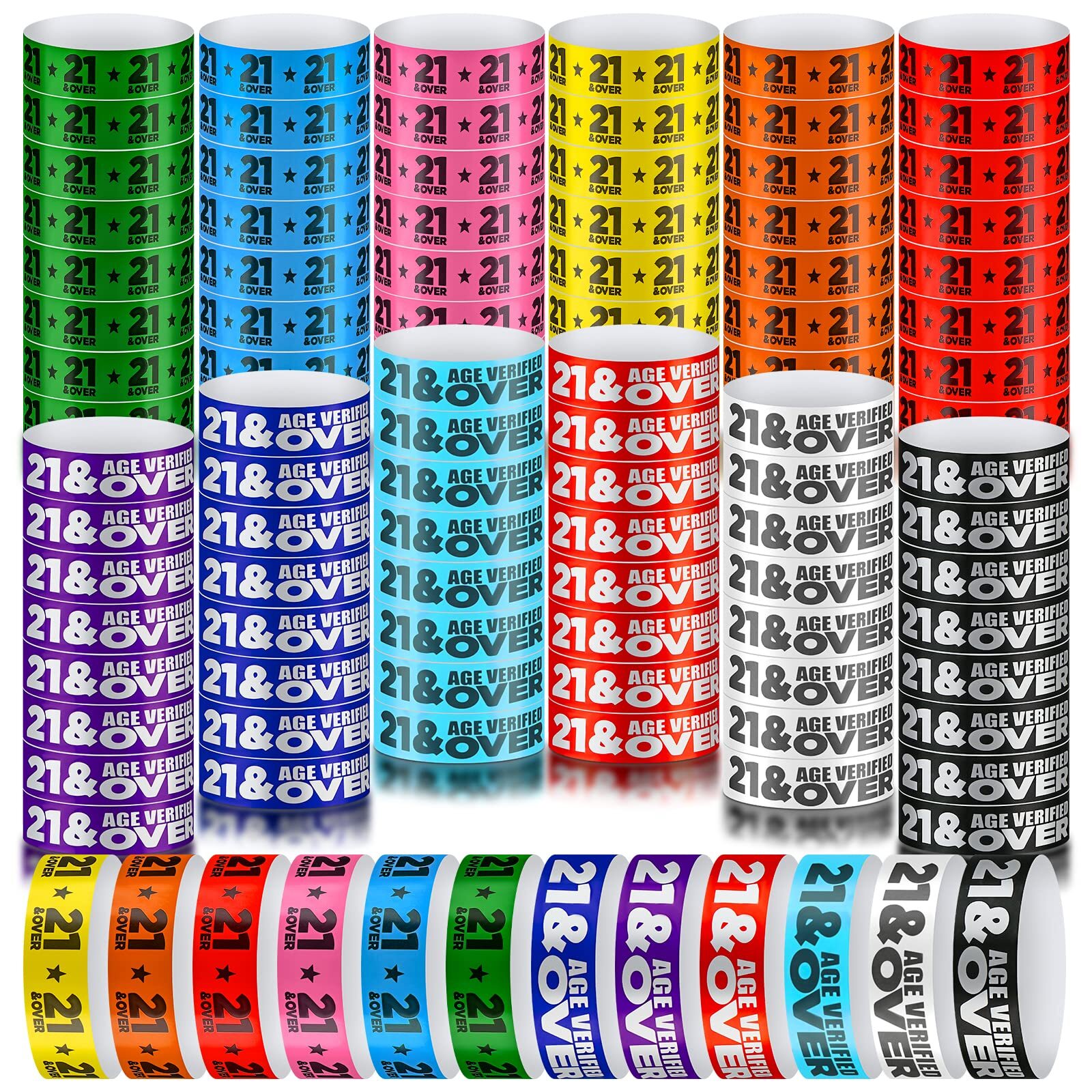 Teling 1200 Pcs over 21 Paper Wristbands Events Wristbands Colored Waterproof...