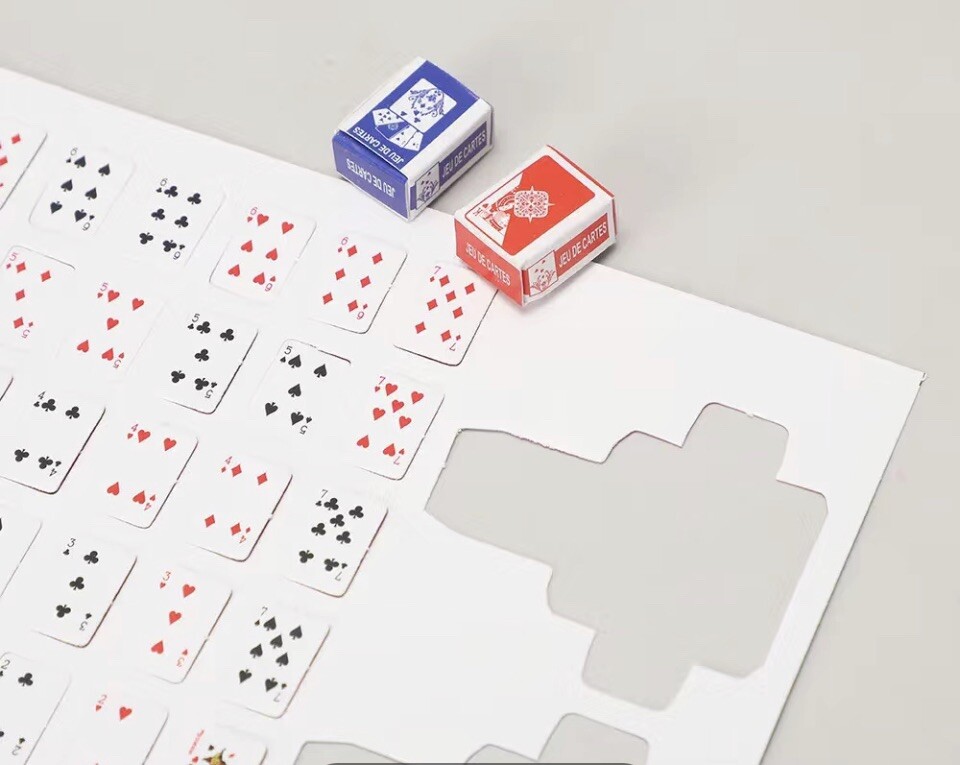 Mini Plastic Coated Poker Playing Card Deck 1.5cm/0.59in x 1cm/0.39in