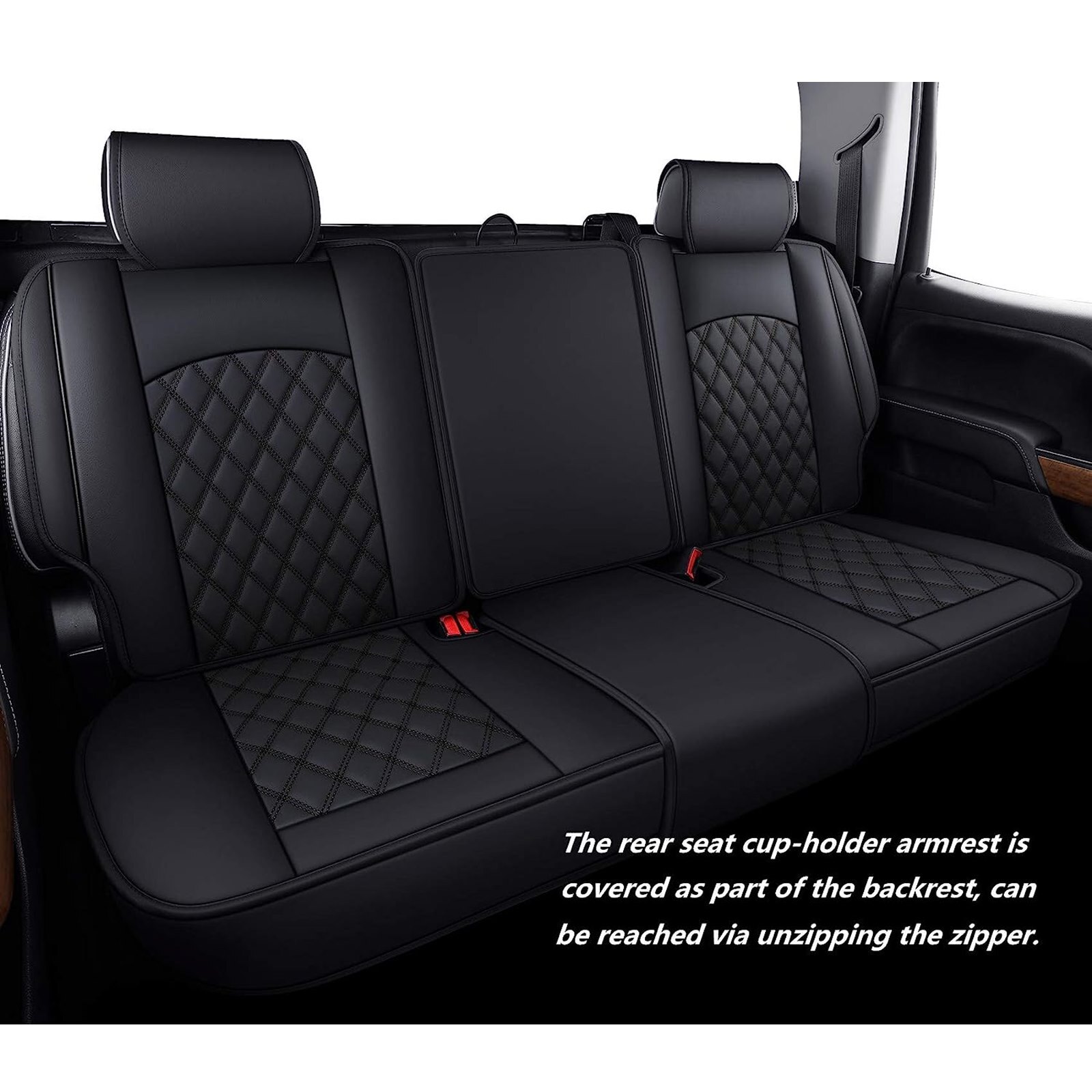 For 2007-2021 Chevy Silverado GMC Sierra 1500 5-Seat Cover Full Set Leather Pad