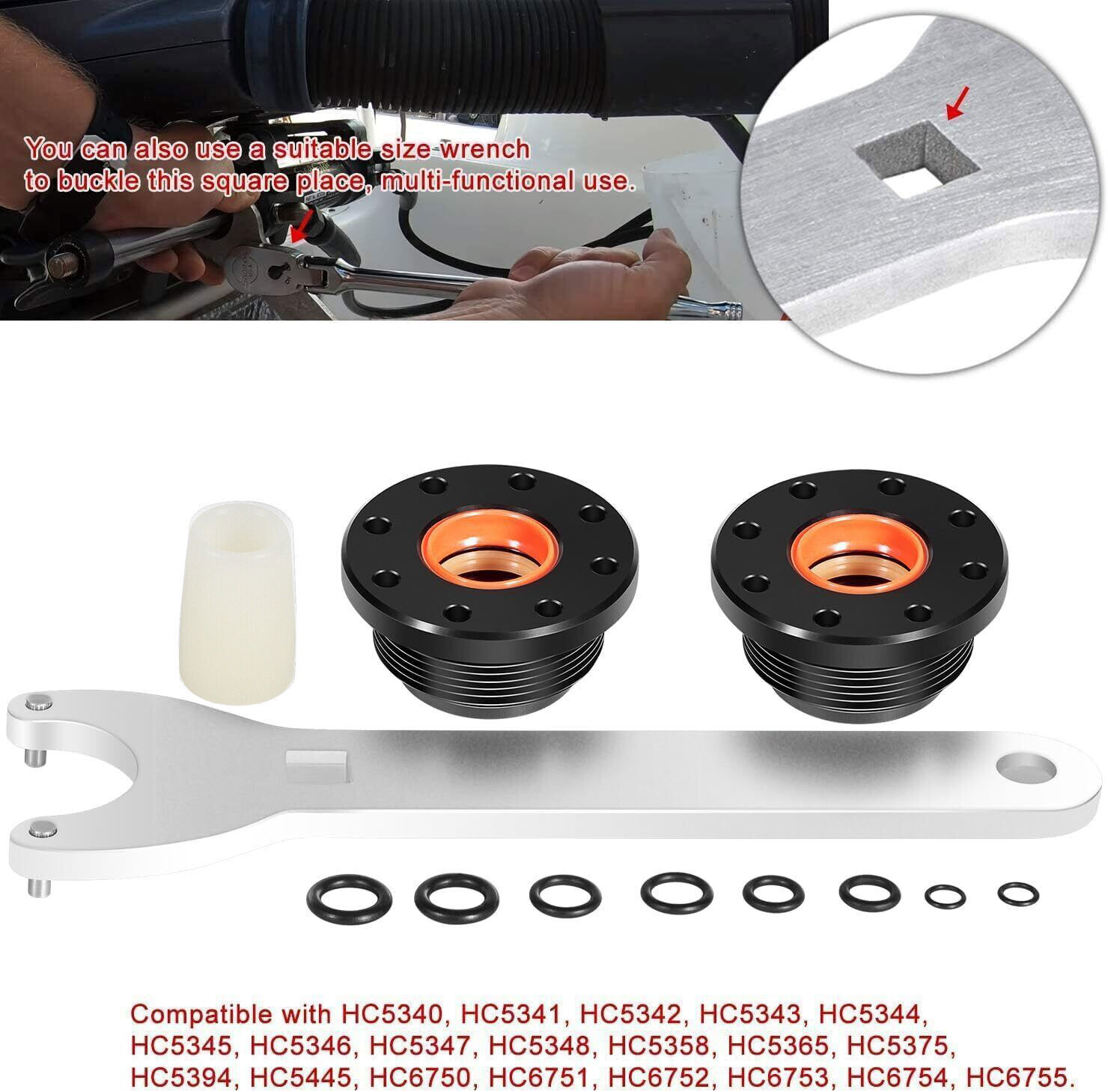 Front Mount Hydraulic Steering Cylinder Seal Kit for SeaStar HC5345 HS5157