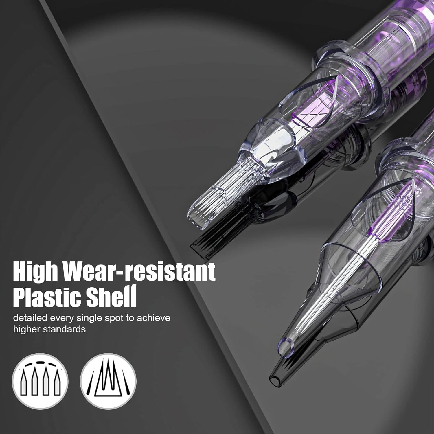 Wormhole Tattoo Cartridge Needles, 20Pcs Mixed Sizes 3RL 5RL 5RM 7RM Disposable