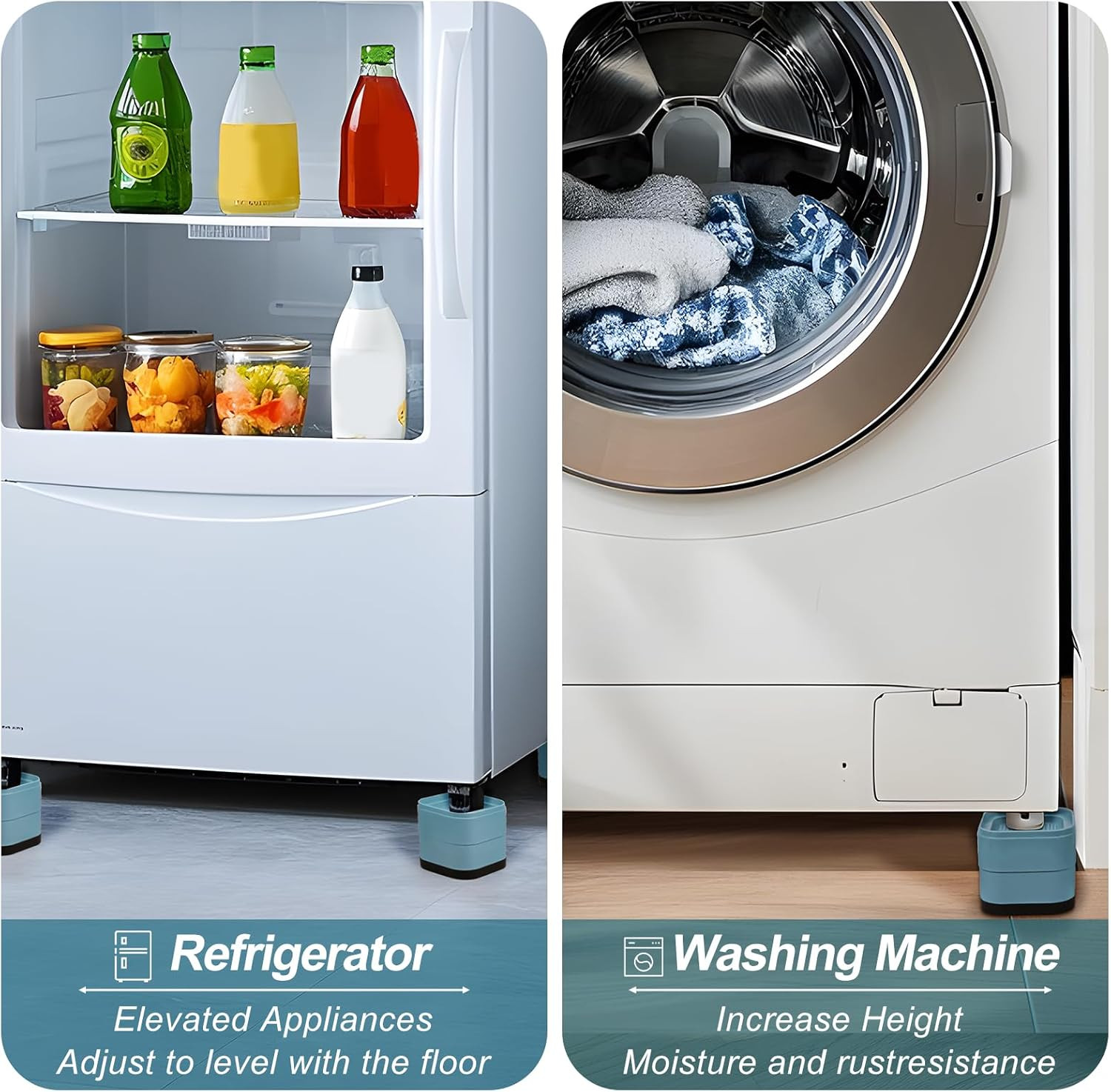 12 Pack Furniture Risers, Adjustable Bed Risers Heavy Duty Stackable Bed Raisers