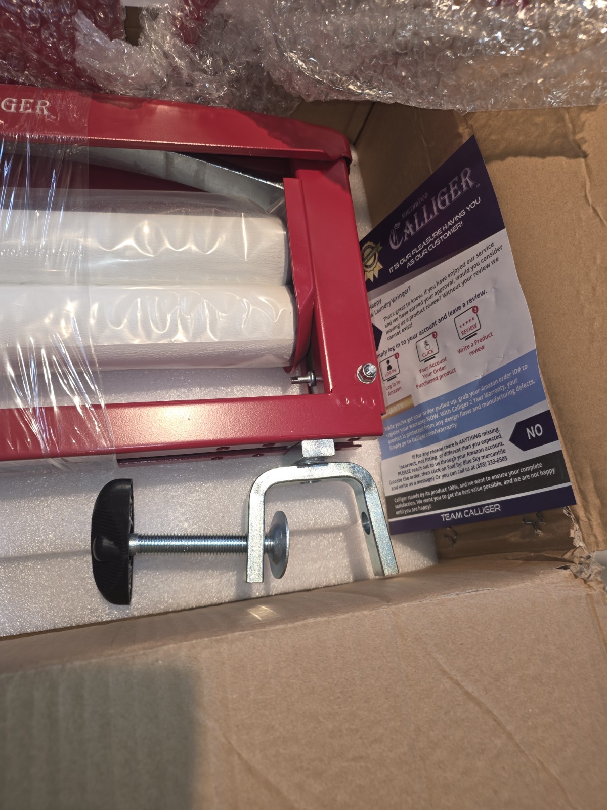 Northwood Calliger Hand Wringer 360 Manual Clothes Wringer Clamp Mount Red