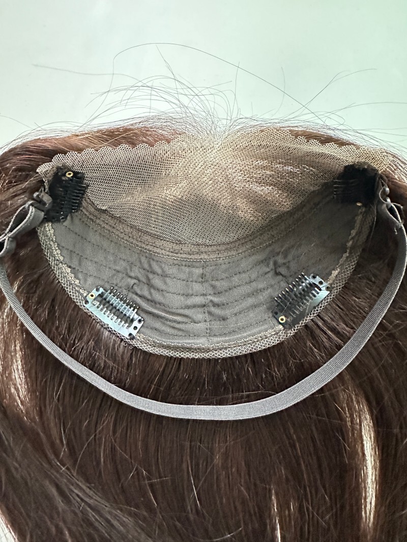 5"x6.7"Seamless Lace 100% Human Hair Topper with Adjustable Elastic Band 12"~18"