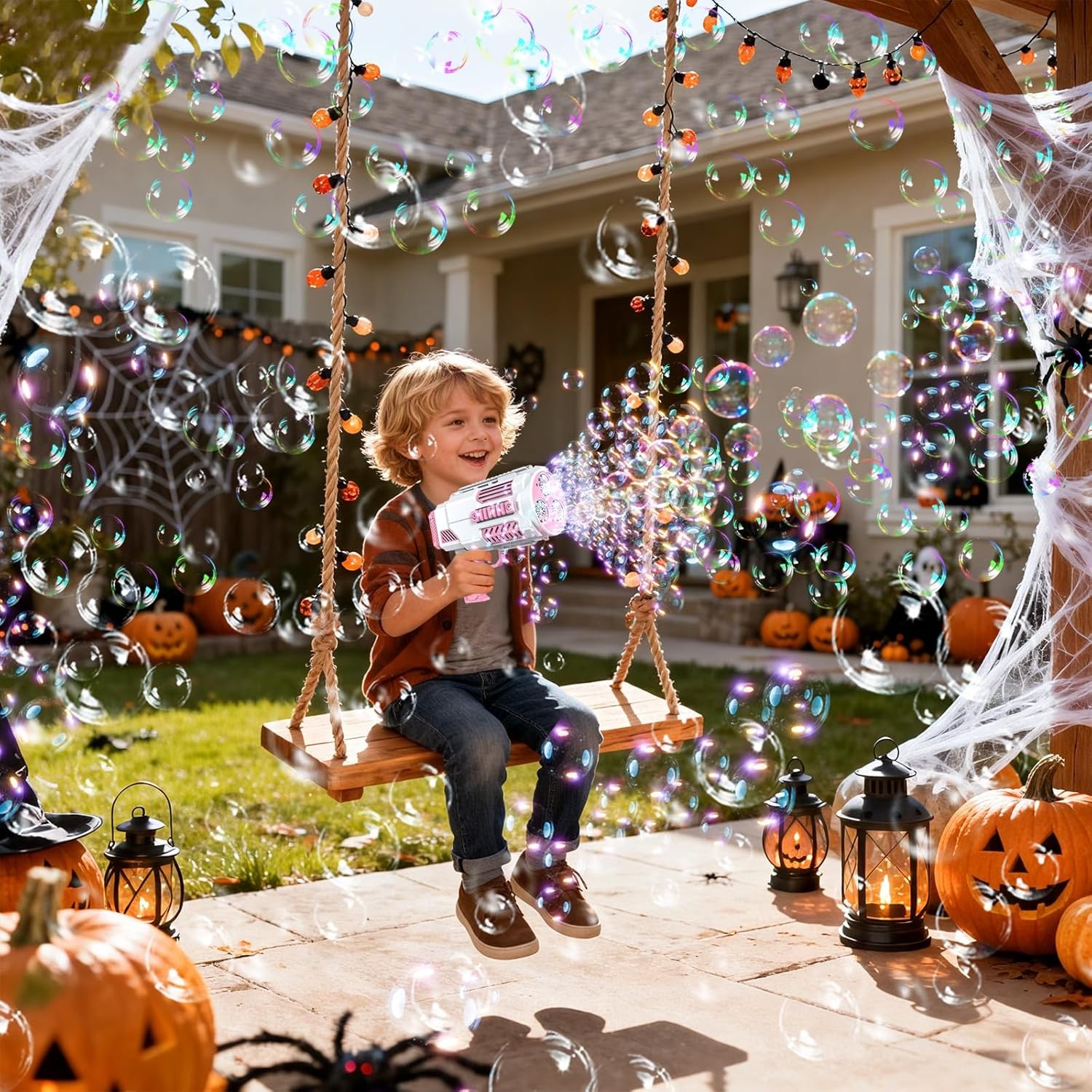 Automatic Bubble Blower Gun 8000/Min Indoor Outdoor Party Toy for All