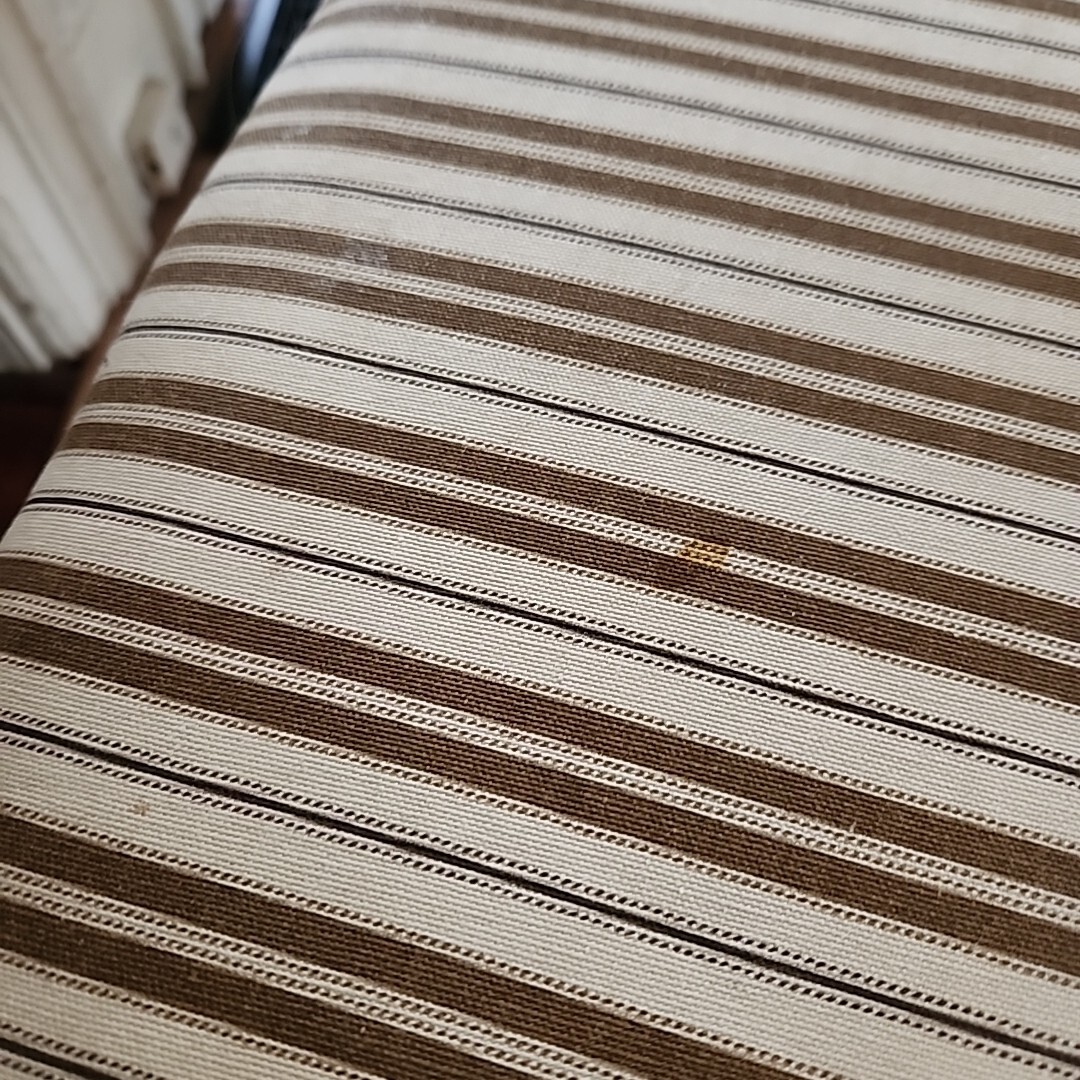 Vintage Wood Vanity Stool Chair 22" x 14" x 18" Upholstered Seat