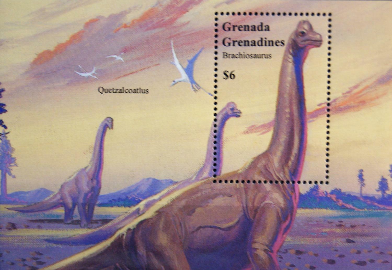 GRENADA GRENADINES 1994 Block 300 Dinosaurs Brachiosaurus Dinosaurs Fauna MNH