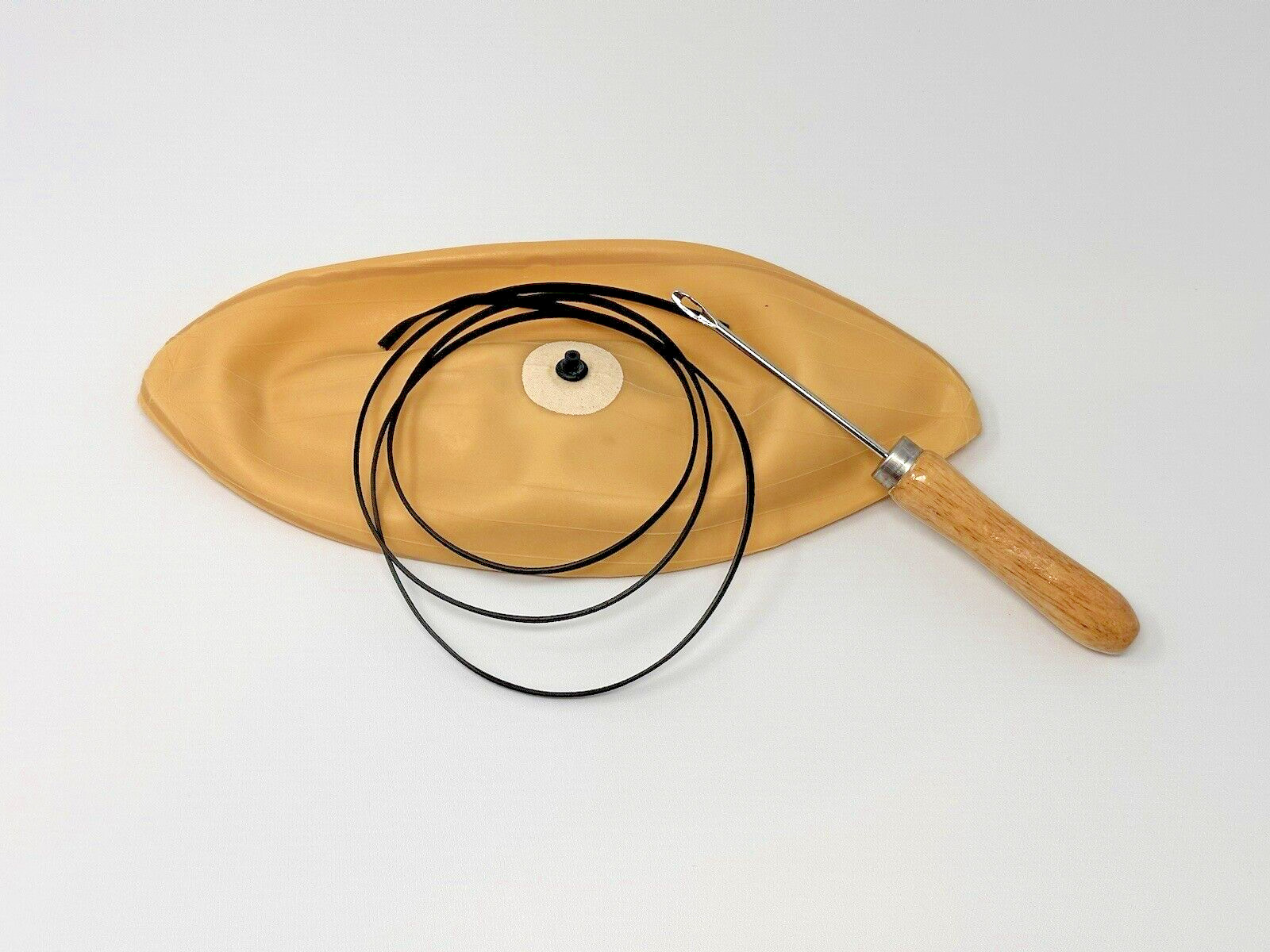 FULL-SIZE Latex Football Bladder + BLACK NFL Style Suede Lace + Lacing Tool Kit