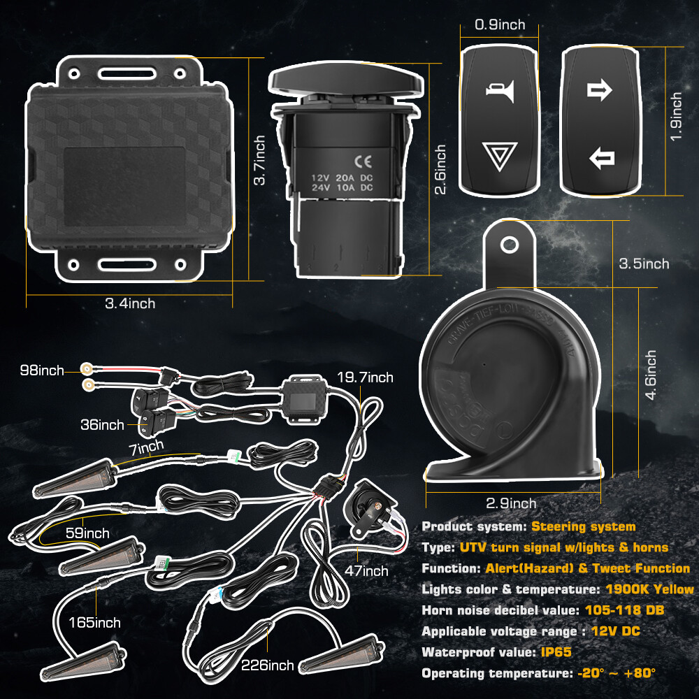 Turn Signal Kit For 2025 Polaris Ranger XP 1000 Northstar Street Legal Plug Play