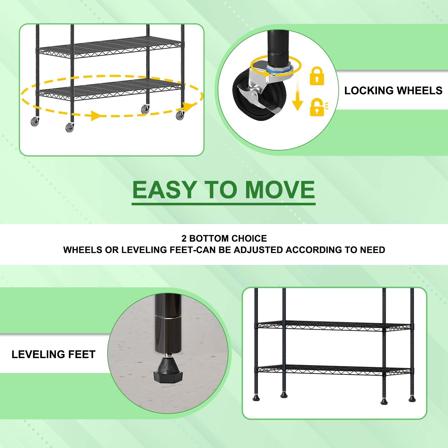 New 6 Tier Wire Shelving Unit NSF Metal Shelf Rack 2100 LBS Capacity 18"x48"x82"