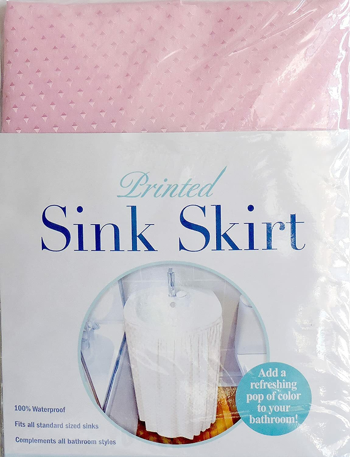 Fabric Sink Skirt Diamond Stitch Wraps Around The Sink Self Stick USA Seller