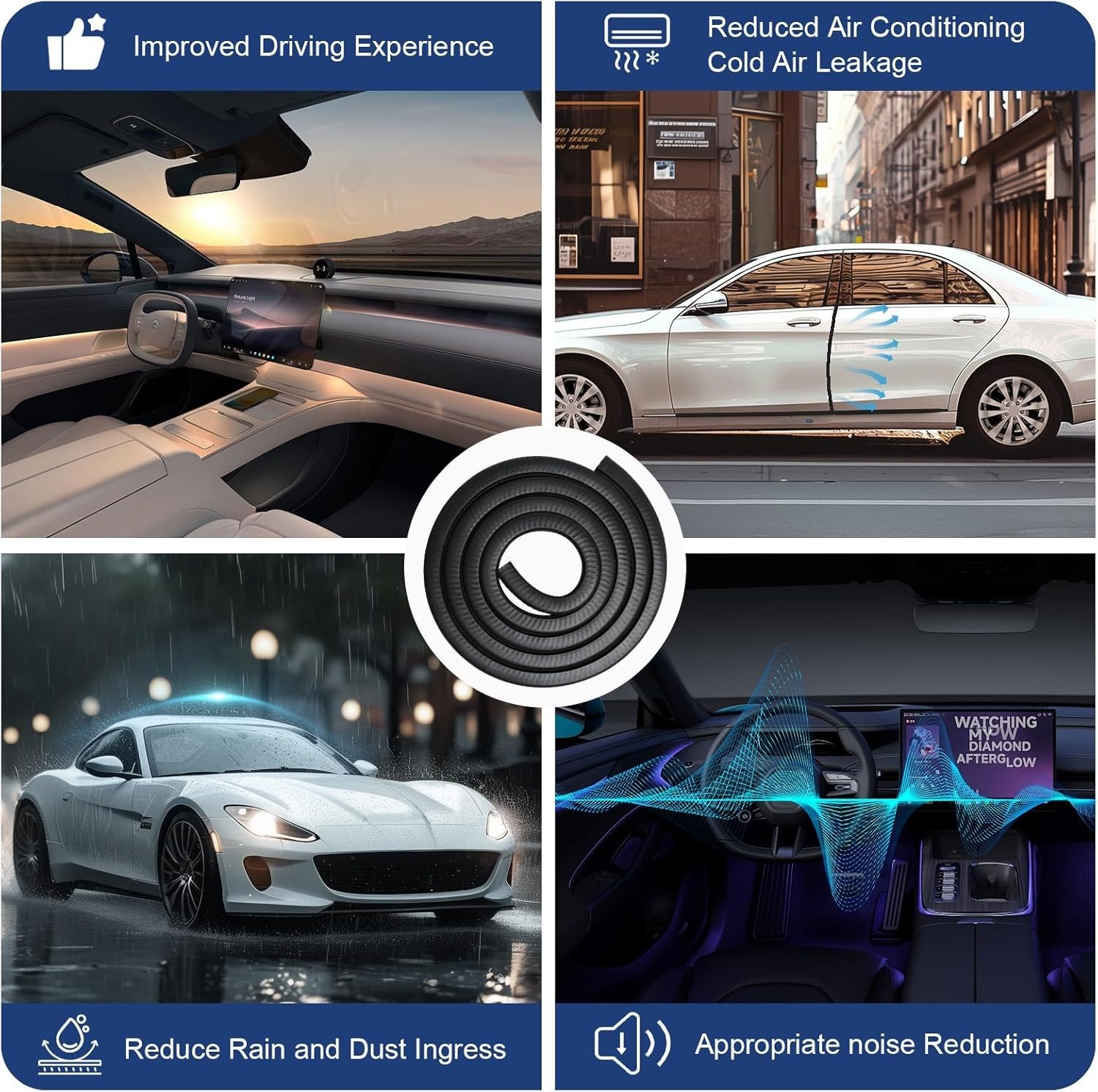 25Ft Automotive Weather Stripping Seal for Noise Reduction & Easy Installation