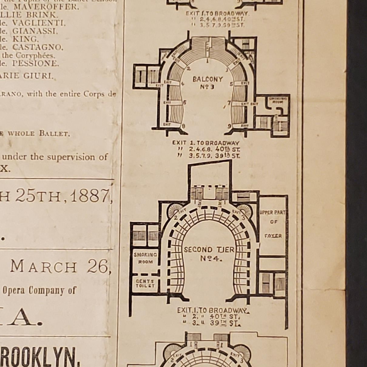 5186----1887 American Opera Programme for the Metropolitan Opera House