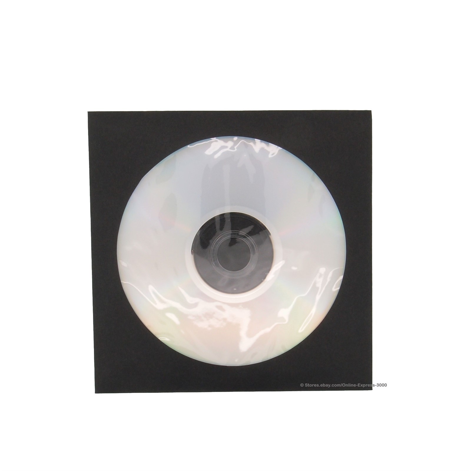 100 Premium Black Color Paper CD Sleeve Window Flap CD DVD 100G