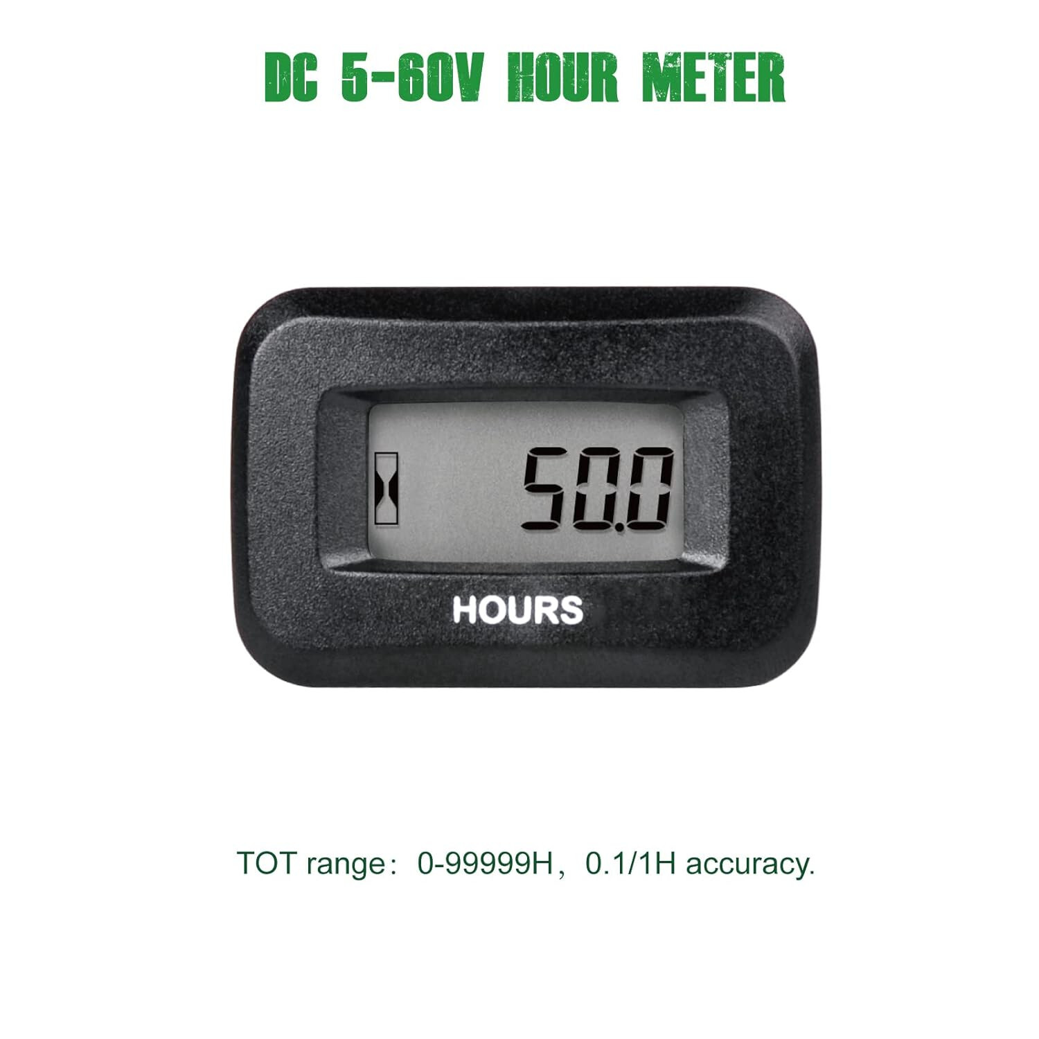 YOOREAL DC5-60V Digital Hour Meter of Lawn Mower Tractor Snow Blower Land Edger