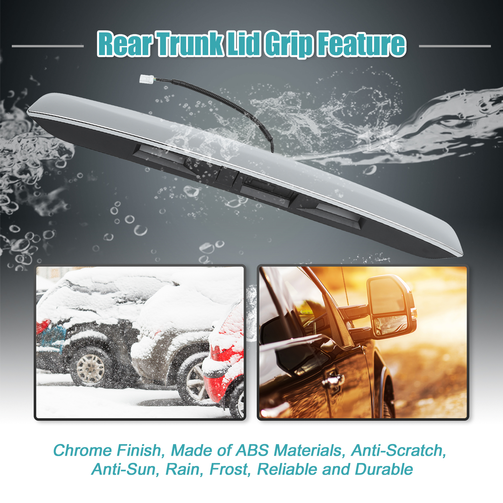 Rear Trunk Hatch Handle Trunk Lid Grip for Nissan Pathfinder13-19 Chrome Garnish