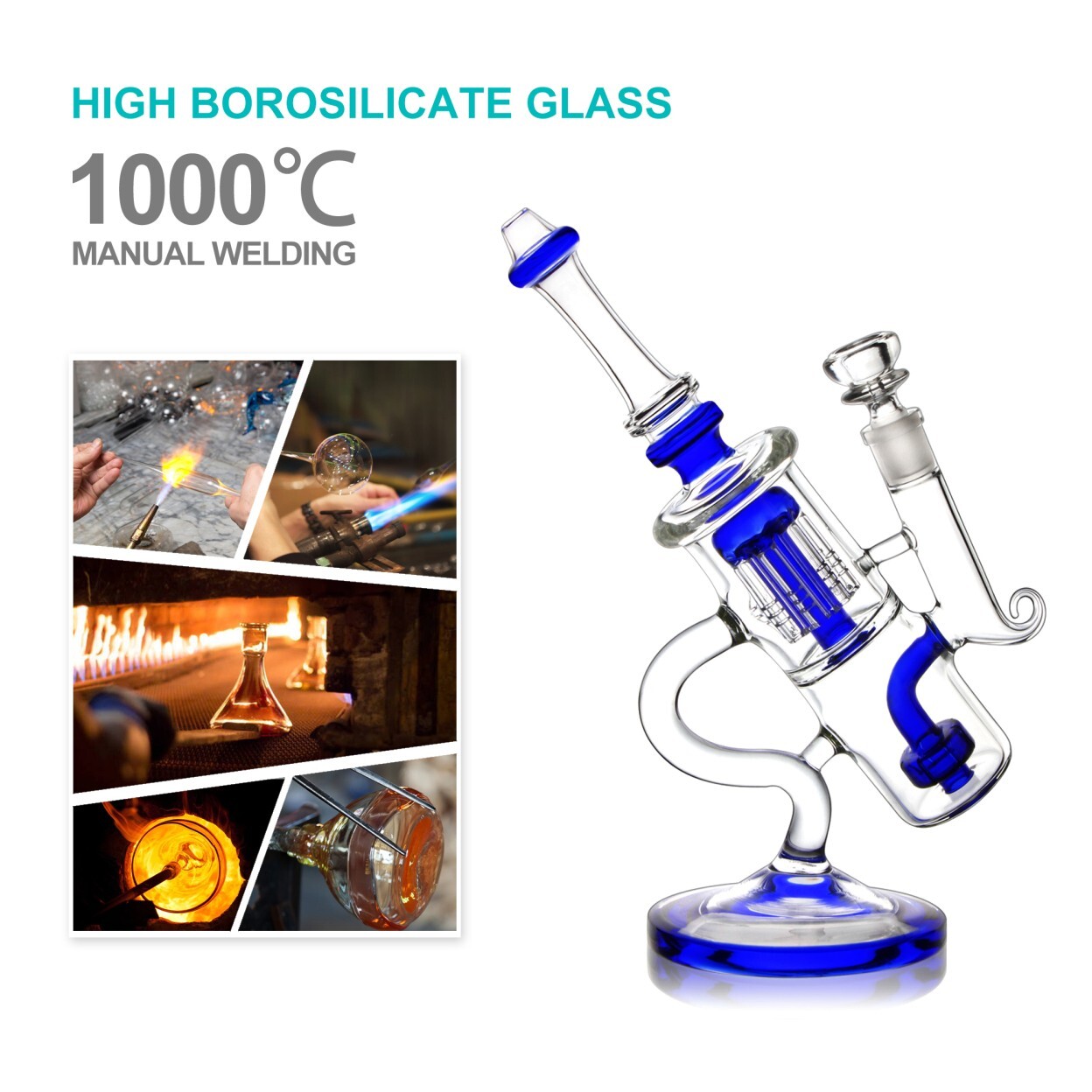 10'' Water Pipe Special Bong Perc Bong Smoking Hookah Heavy Glass Bongs