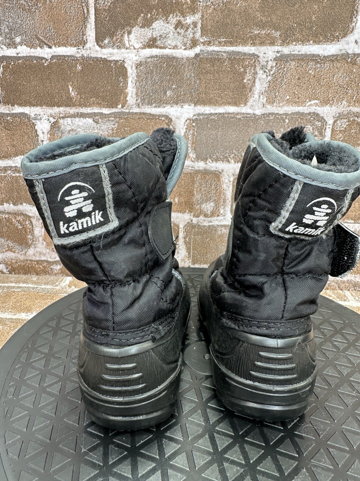 Kamik Snowbug Winter Fur Lined Snow Boots Black Boys Toddler Size 6