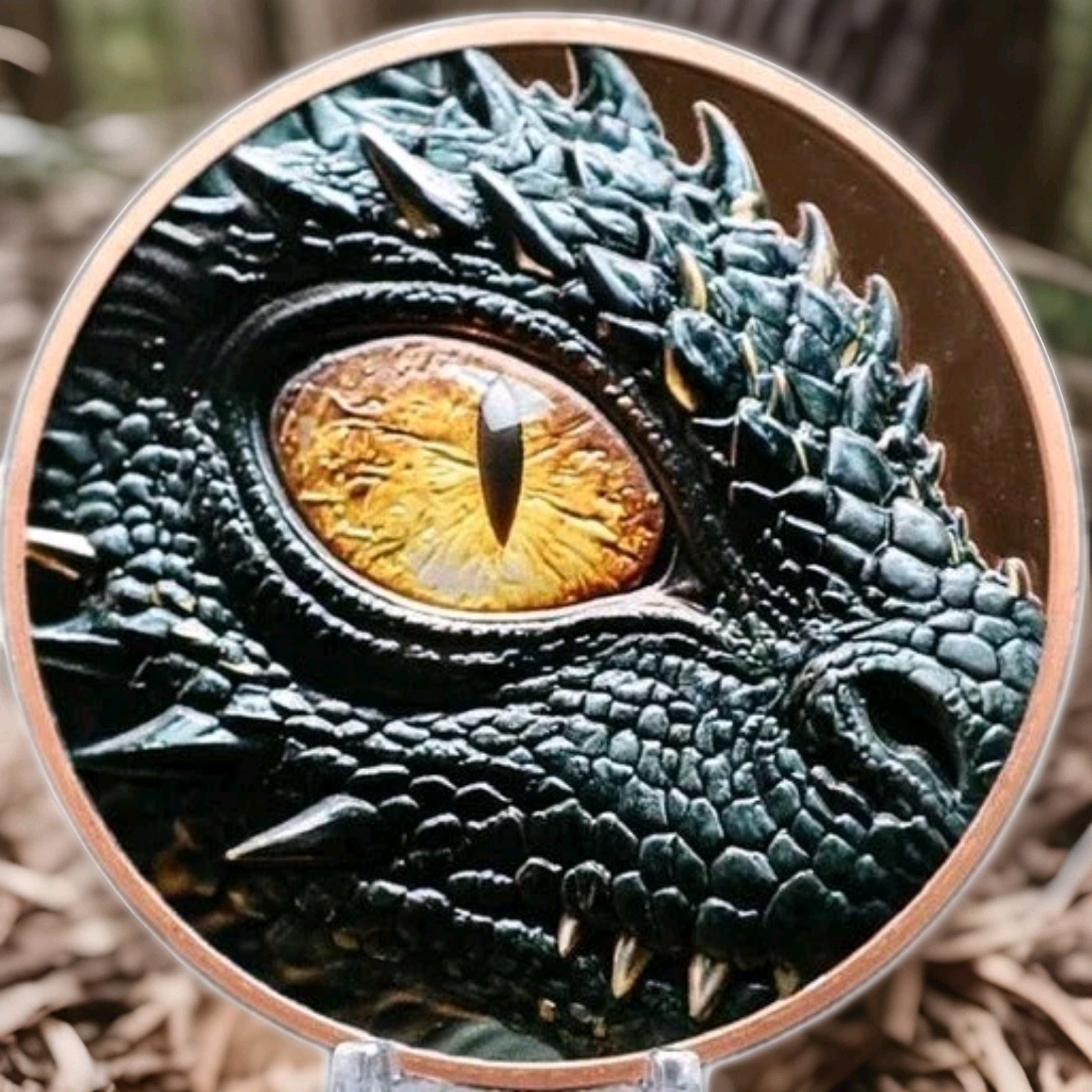 5oz .999 Copper Hi-Relief Medal 2025 Dragon Lore Colorized Limited In CAPSULE.