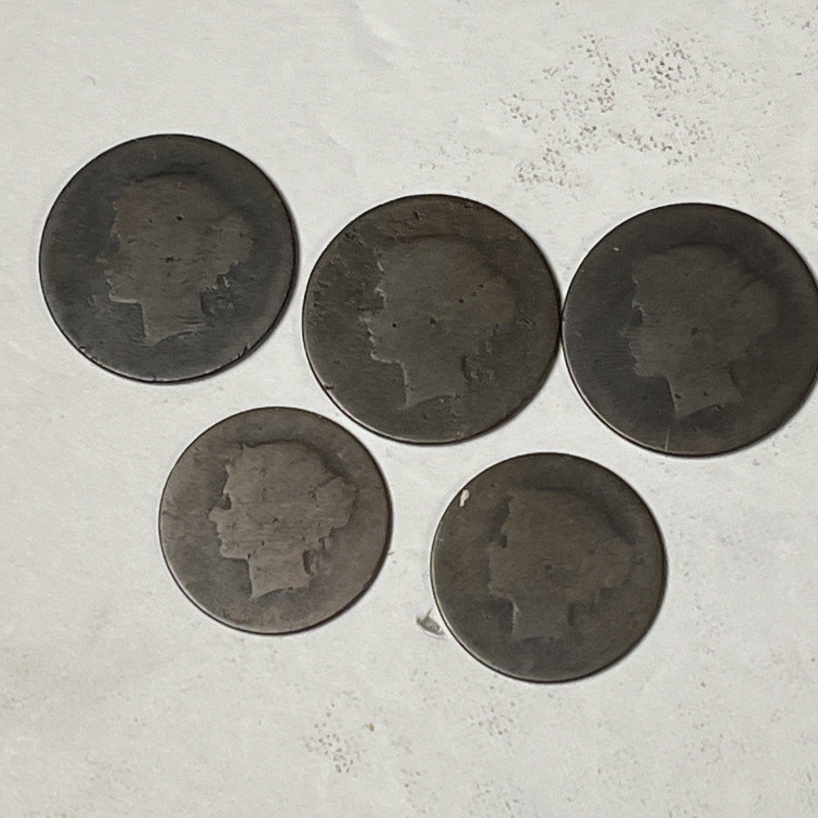 1906 LIBERIA 1 Cent Bronze Coin - Rare - Mixed Lot 1 & 1/2 Cent Coins 7 Total