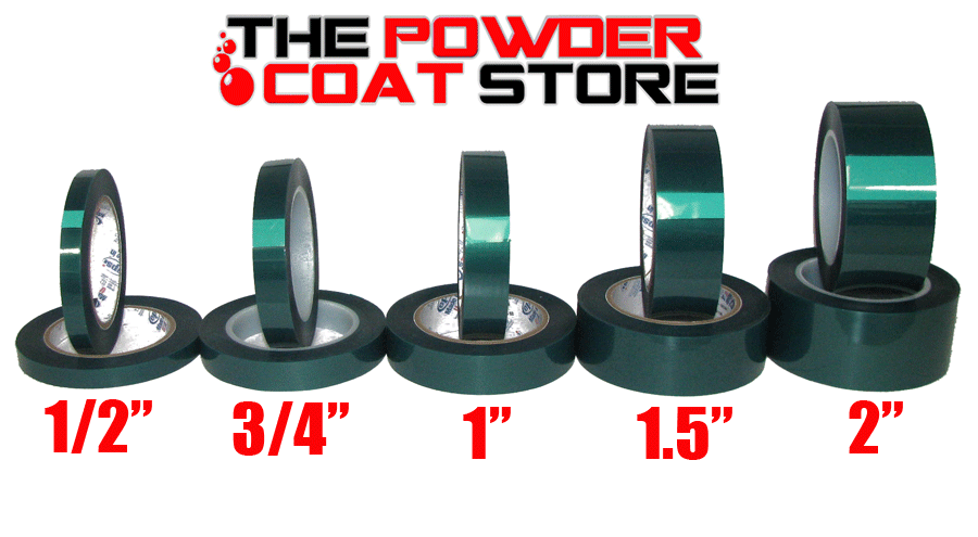 3 Inch x 72 yds - High Temperature Polyester Green Masking Tape for Powder Coat