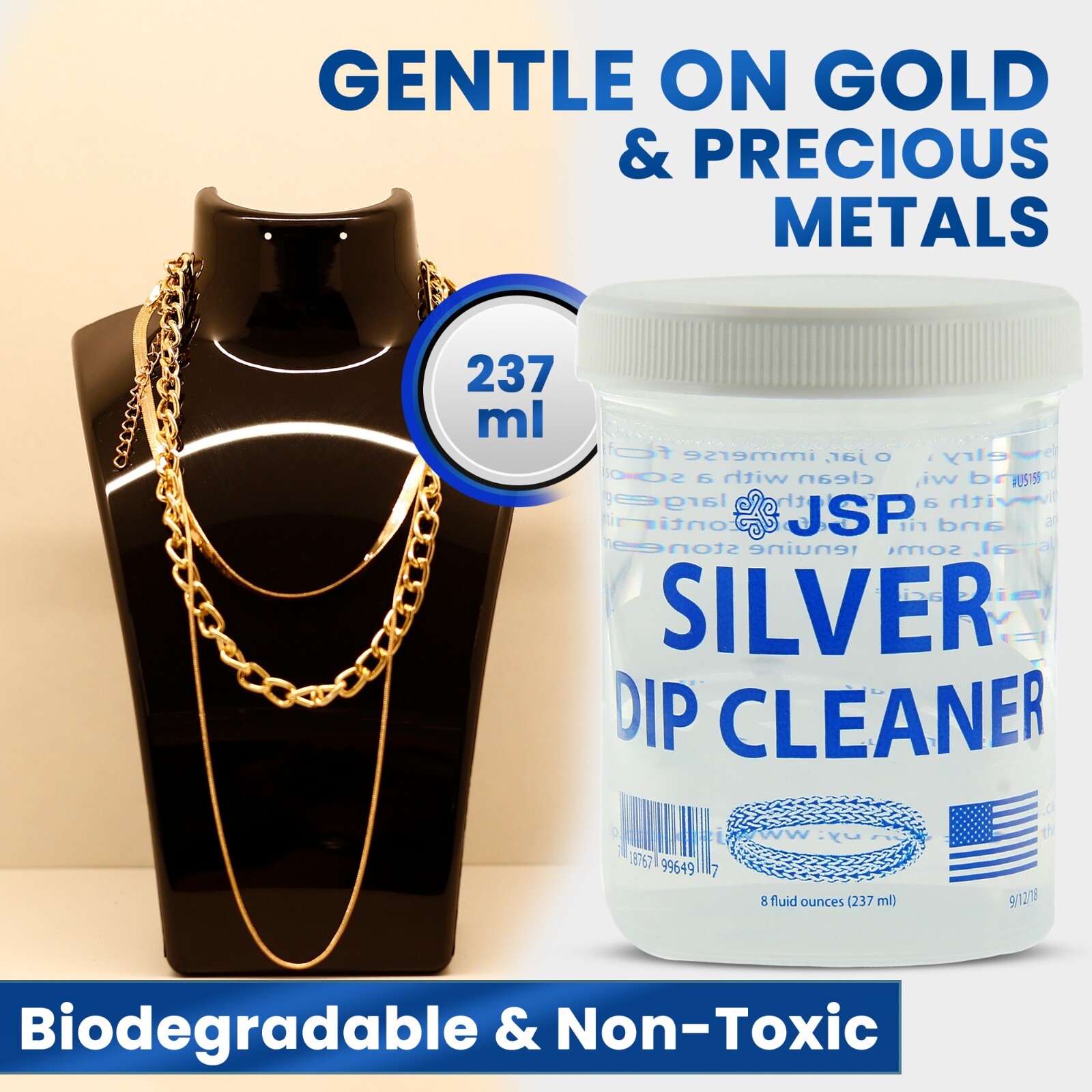 2 Sterling Silver Dip Cleaner Tarnish Remover 925 Jewelry Cleaning Solution 8oz